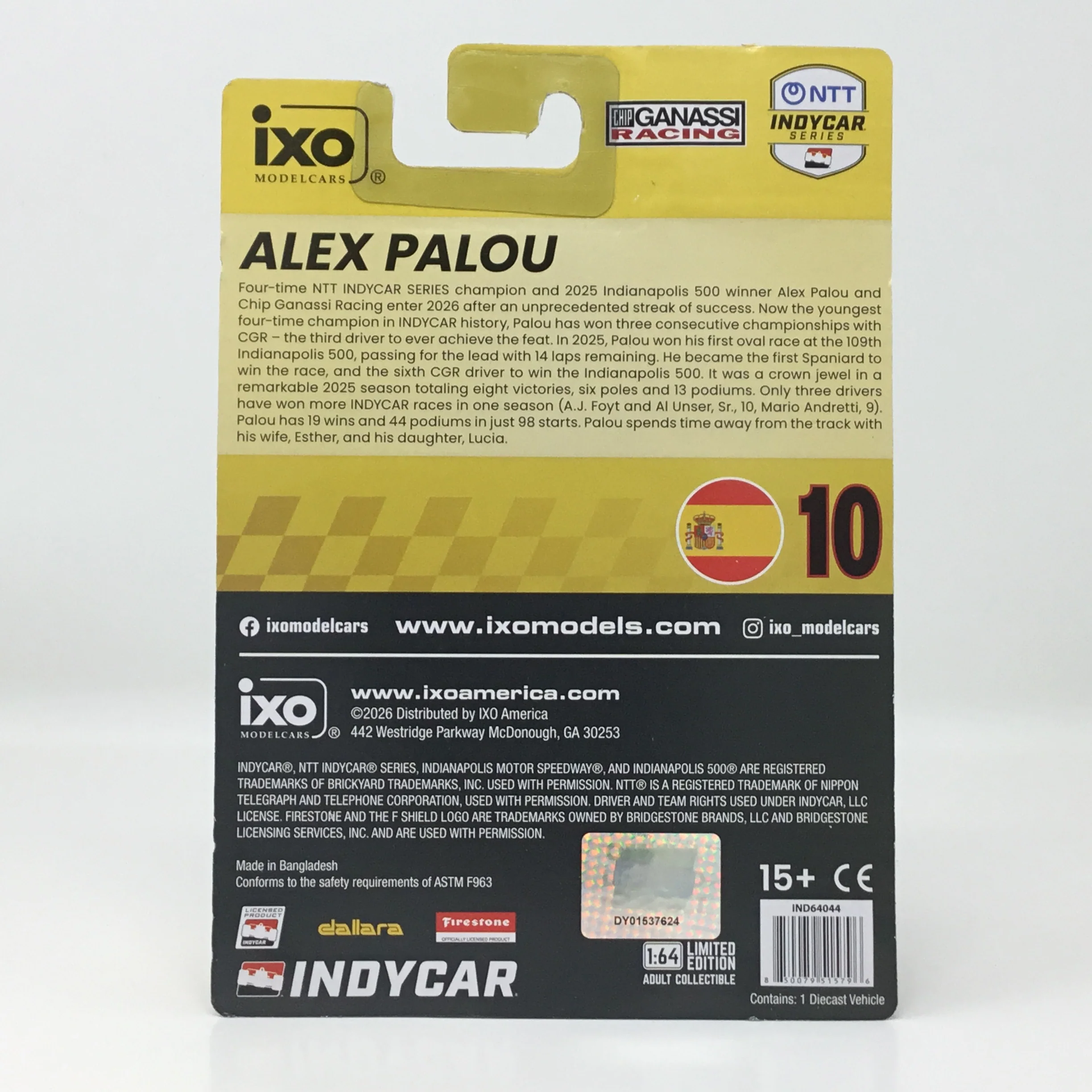 Alex Palou 2026 DHL / Chip Ganassi Racing 1:64 Diecast - Image 2