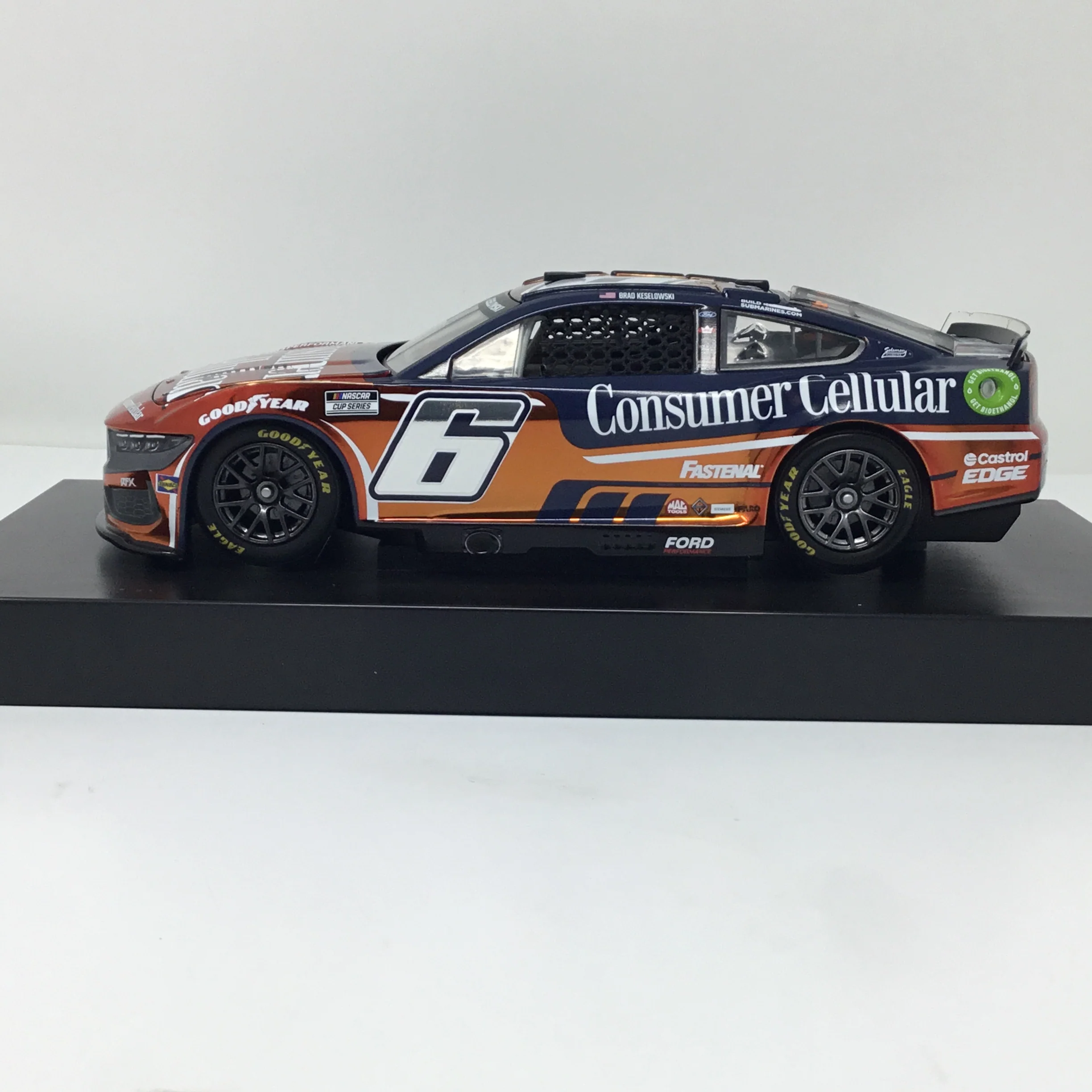 Brad Keselowski 2024 Consumer Cellular Foil Number 1:24 Color Chrome Diecast - Image 2