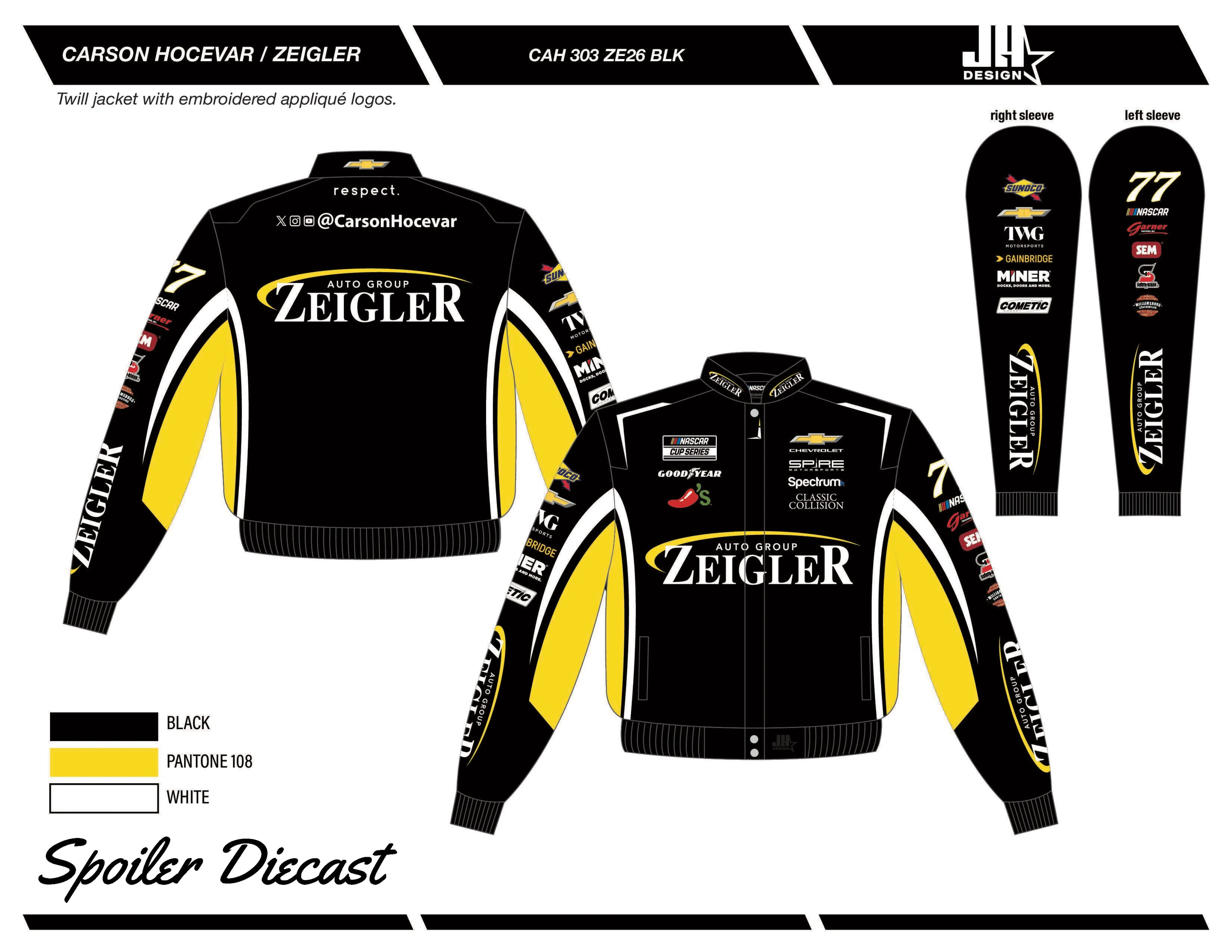 Carson Hocevar Zeigler Full Snap-Twill Racing Jacket *PREORDER*