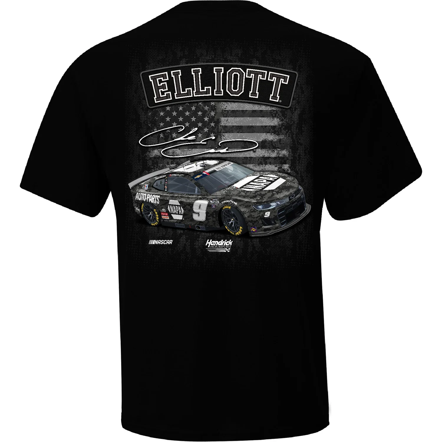 Chase Elliott 2024 NAPA Patriotic Camo T-Shirt - Image 3