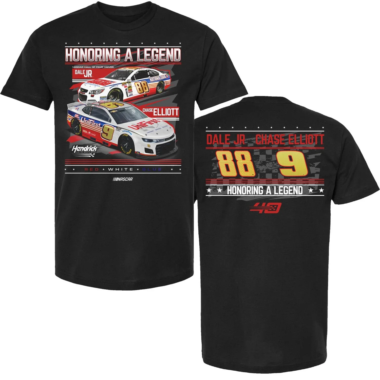 Chase Elliott / Dale Earnhardt Jr. 2024 "Honoring a Legend" Darlington Throwback T-Shirt