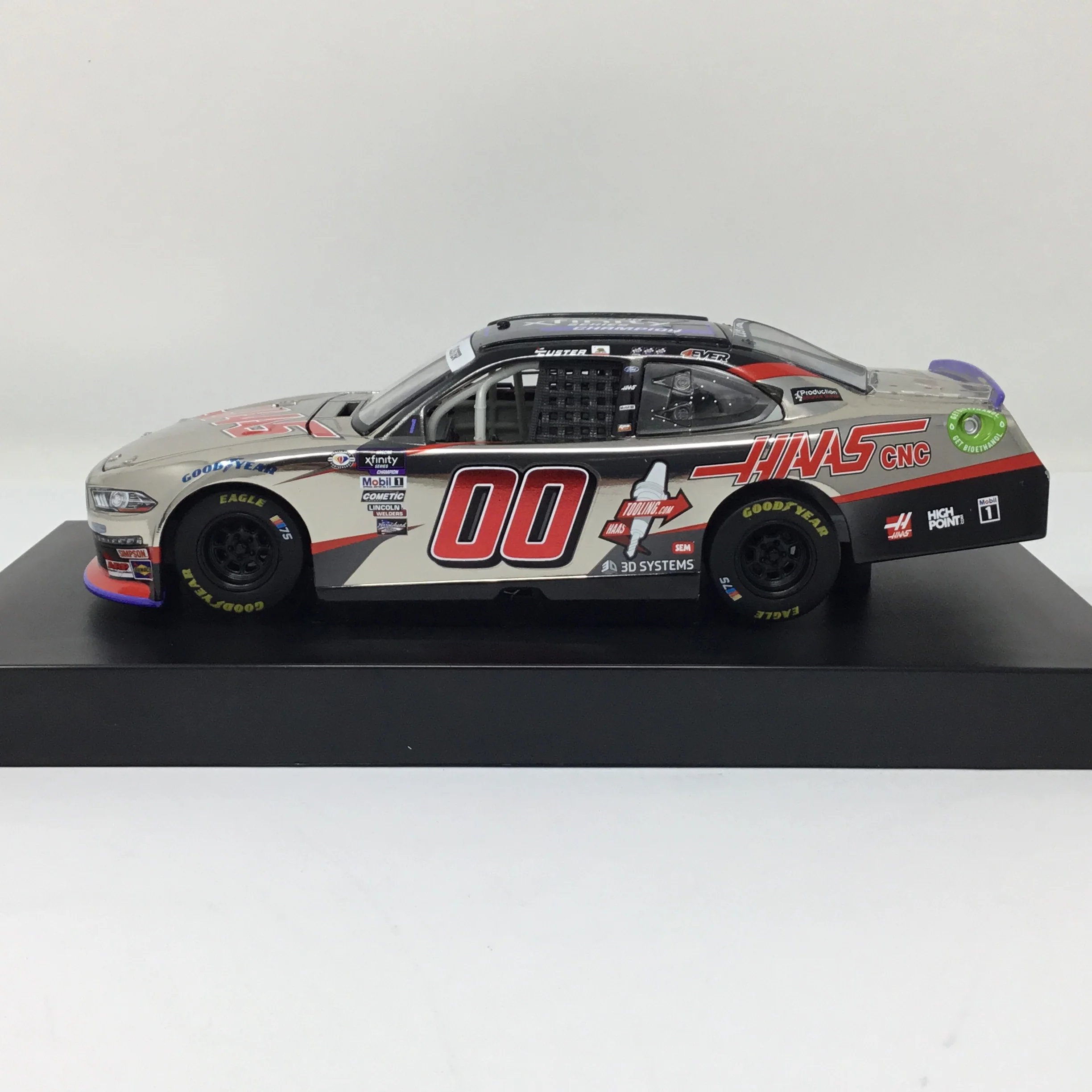 Cole Custer 2023 Haas Automation Champion 1:24 Color Chrome Diecast - Image 2