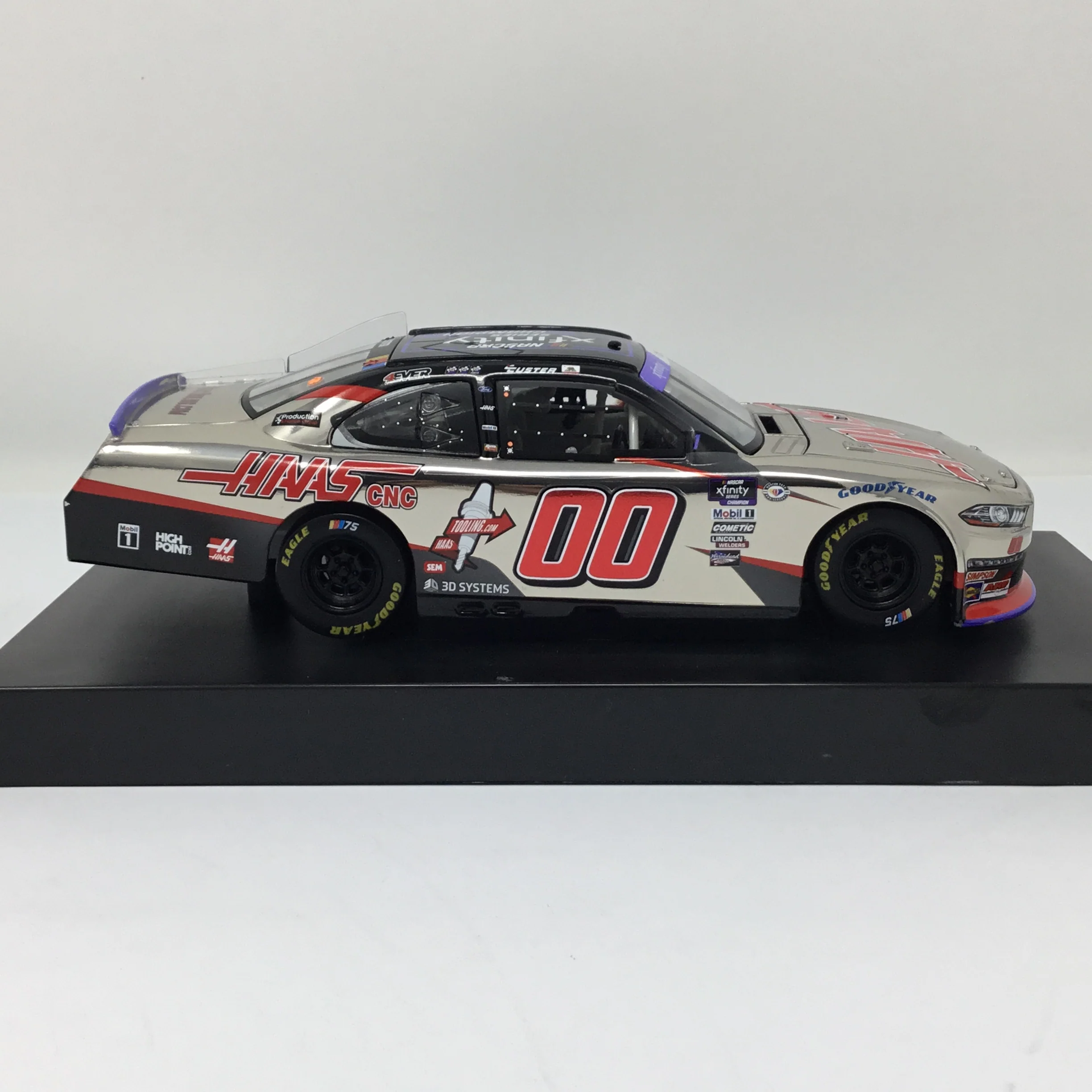 Cole Custer 2023 Haas Automation Champion 1:24 Color Chrome Diecast - Image 4