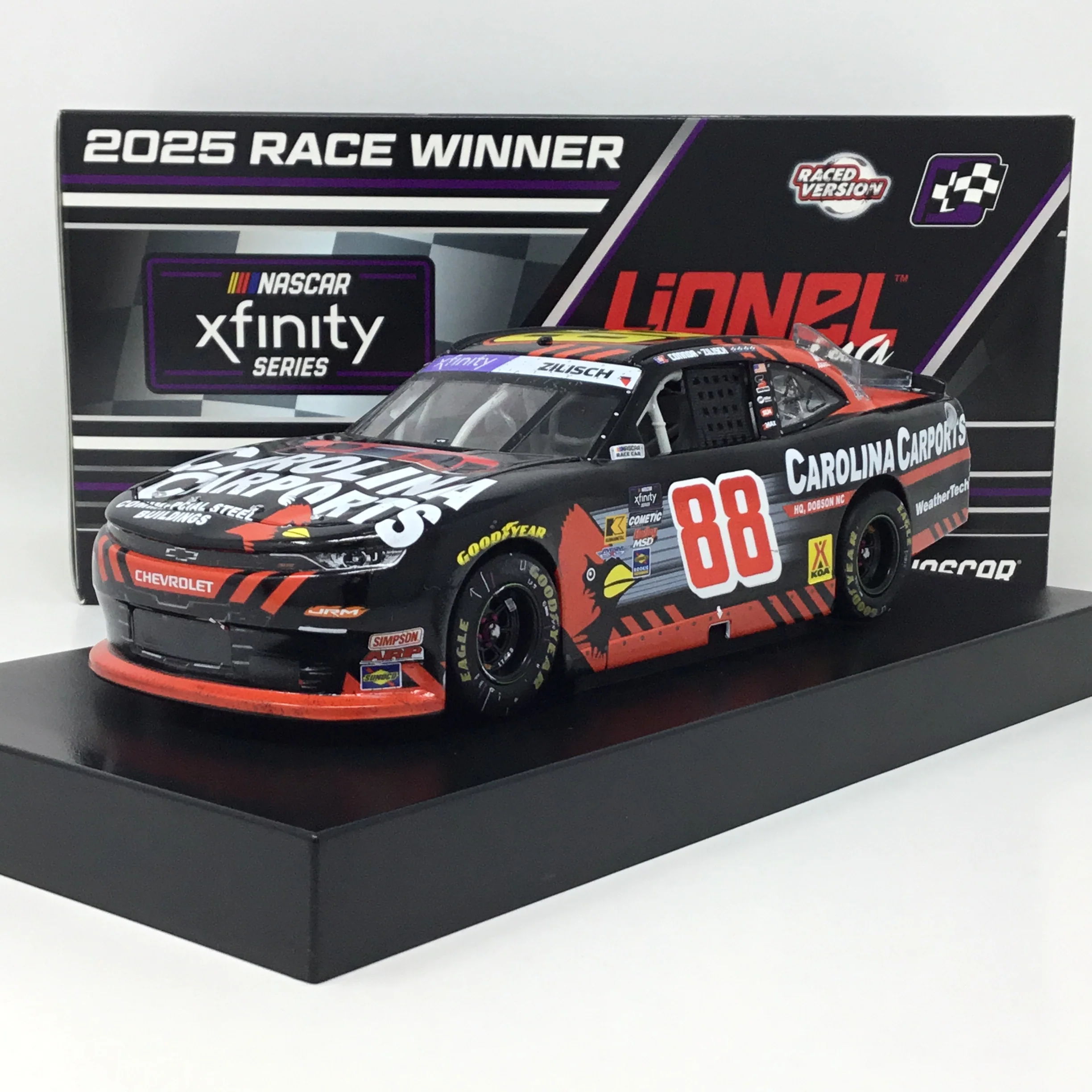 Connor Zilisch 2025 Carolina Carports Dover Race Win Foil Number 1:24 Diecast