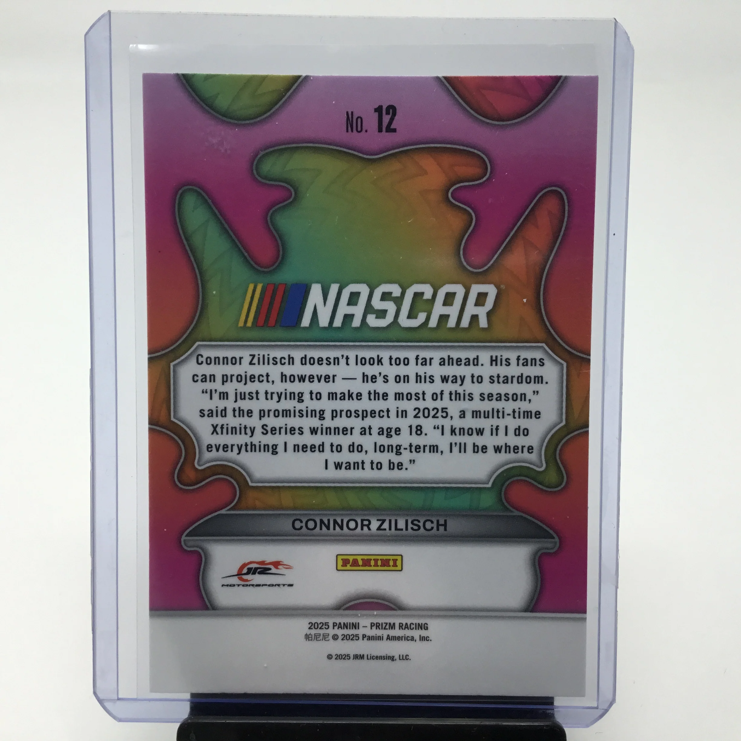 Connor Zilisch 2025 Prizm Groovy Card - Image 2