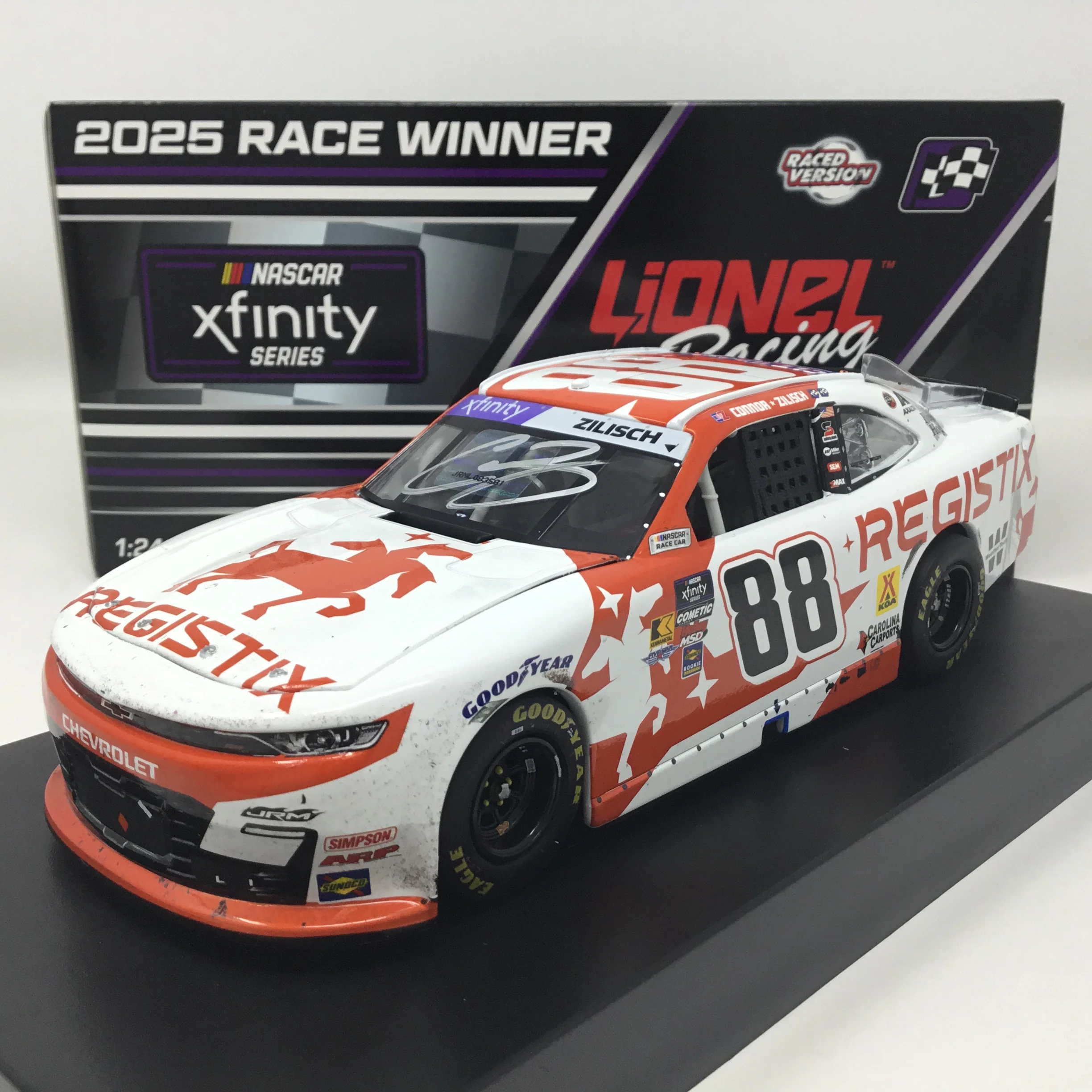 Connor Zilisch 2025 Registix Pocono Race Win Autographed 1:24 Diecast