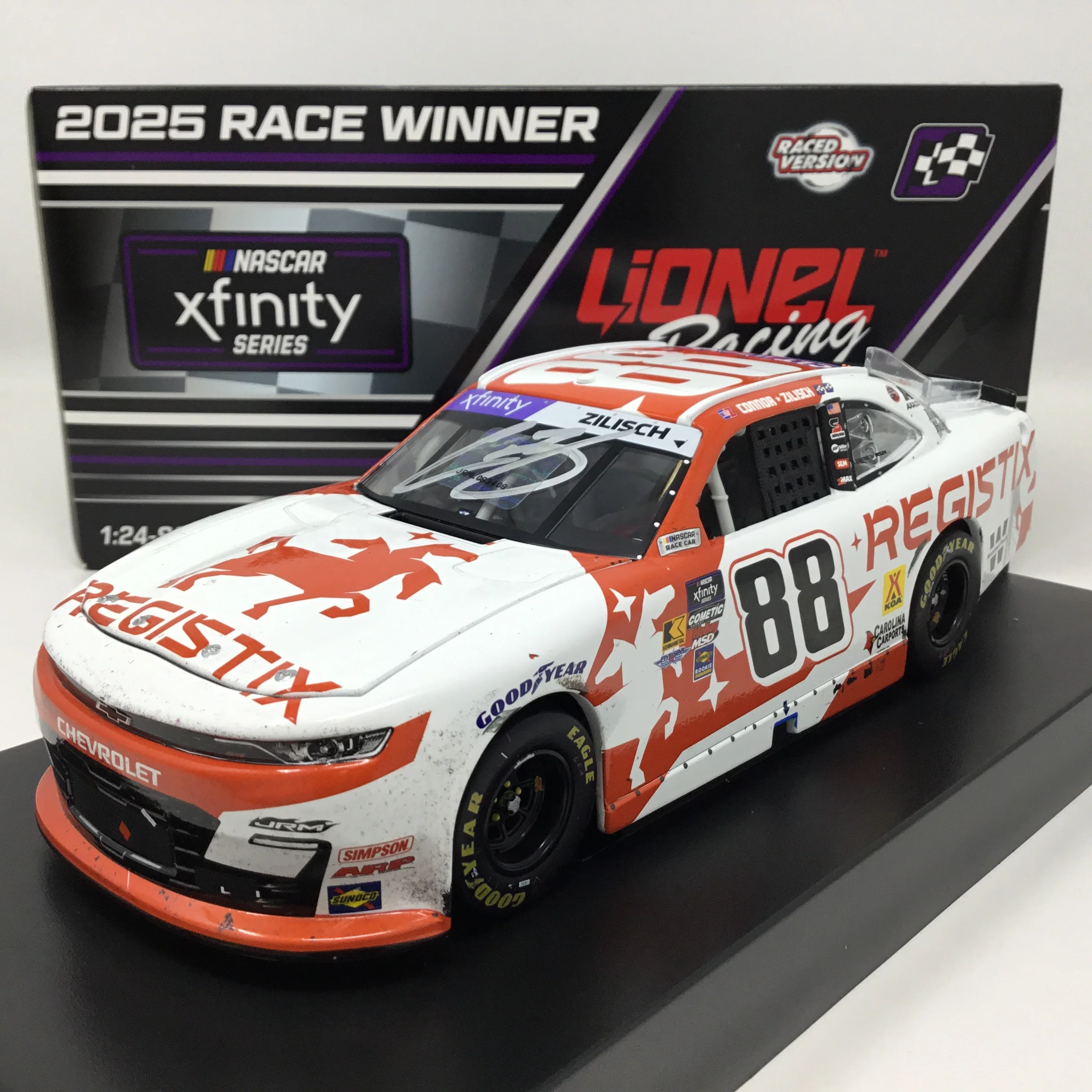 Connor Zilisch 2025 Registix Pocono Race Win Foil Number Dual Autographed 1:24 Diecast