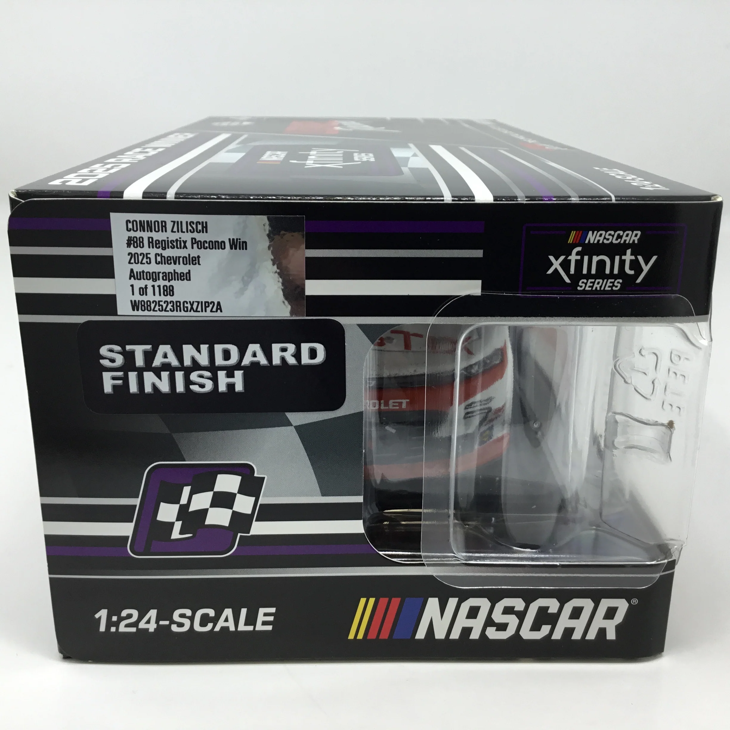 Connor Zilisch 2025 Registix Pocono Race Win Foil Number Dual Autographed 1:24 Diecast - Image 6