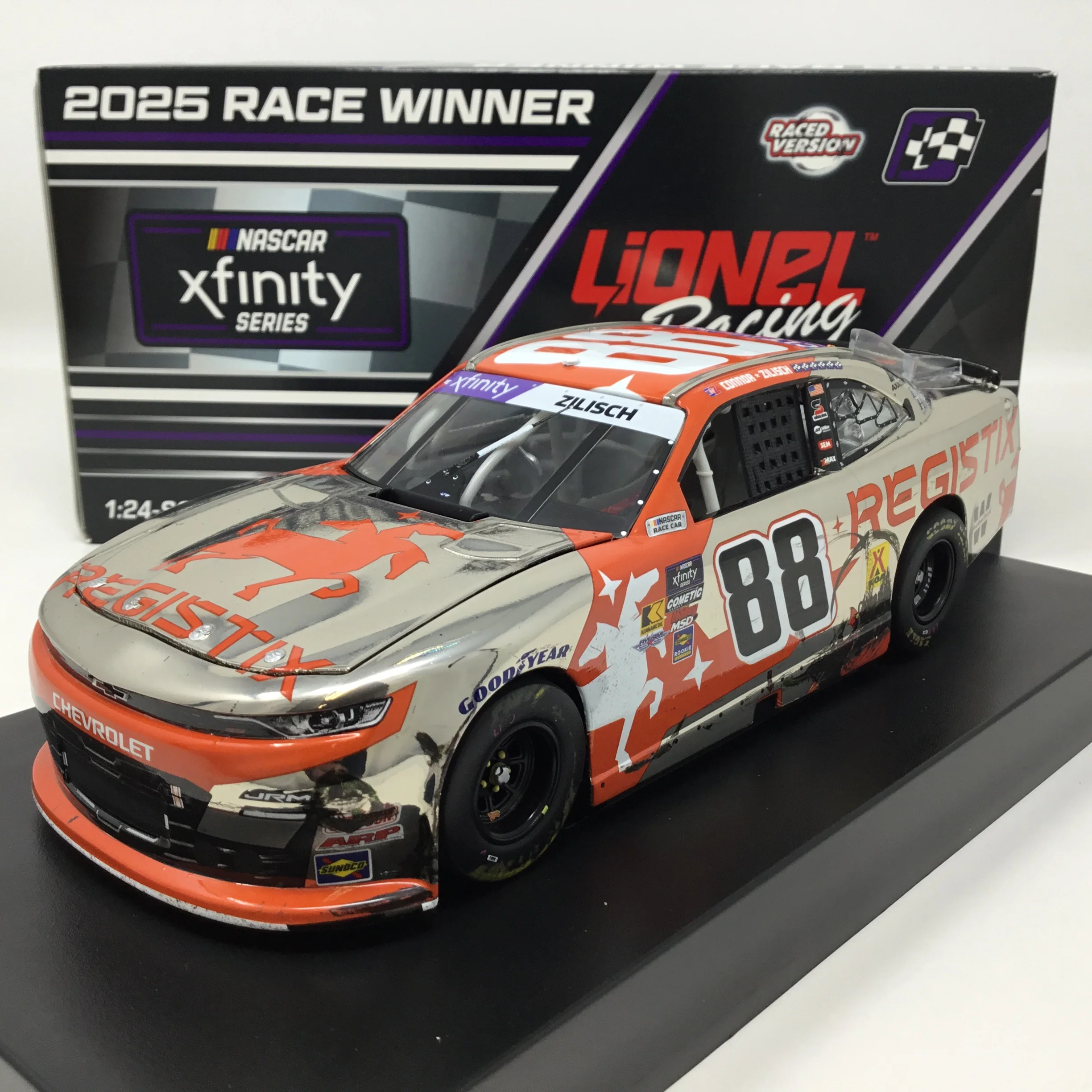 Connor Zilisch 2025 Registix Watkins Glen Race Win Foil Number Color Chrome 1:24 Diecast