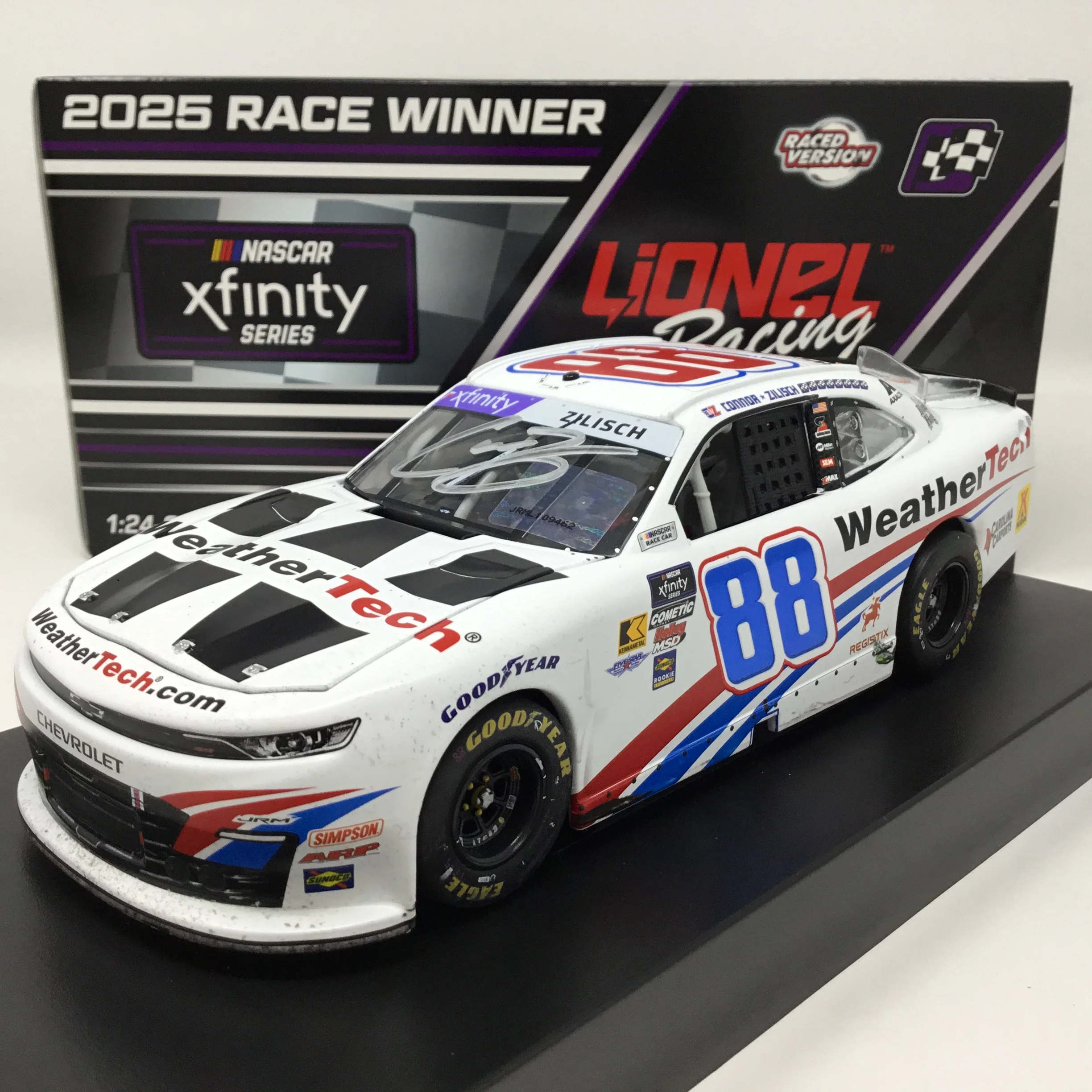 Connor Zilisch 2025 WeatherTech Portland Race Win Foil Number Autographed 1:24 Diecast