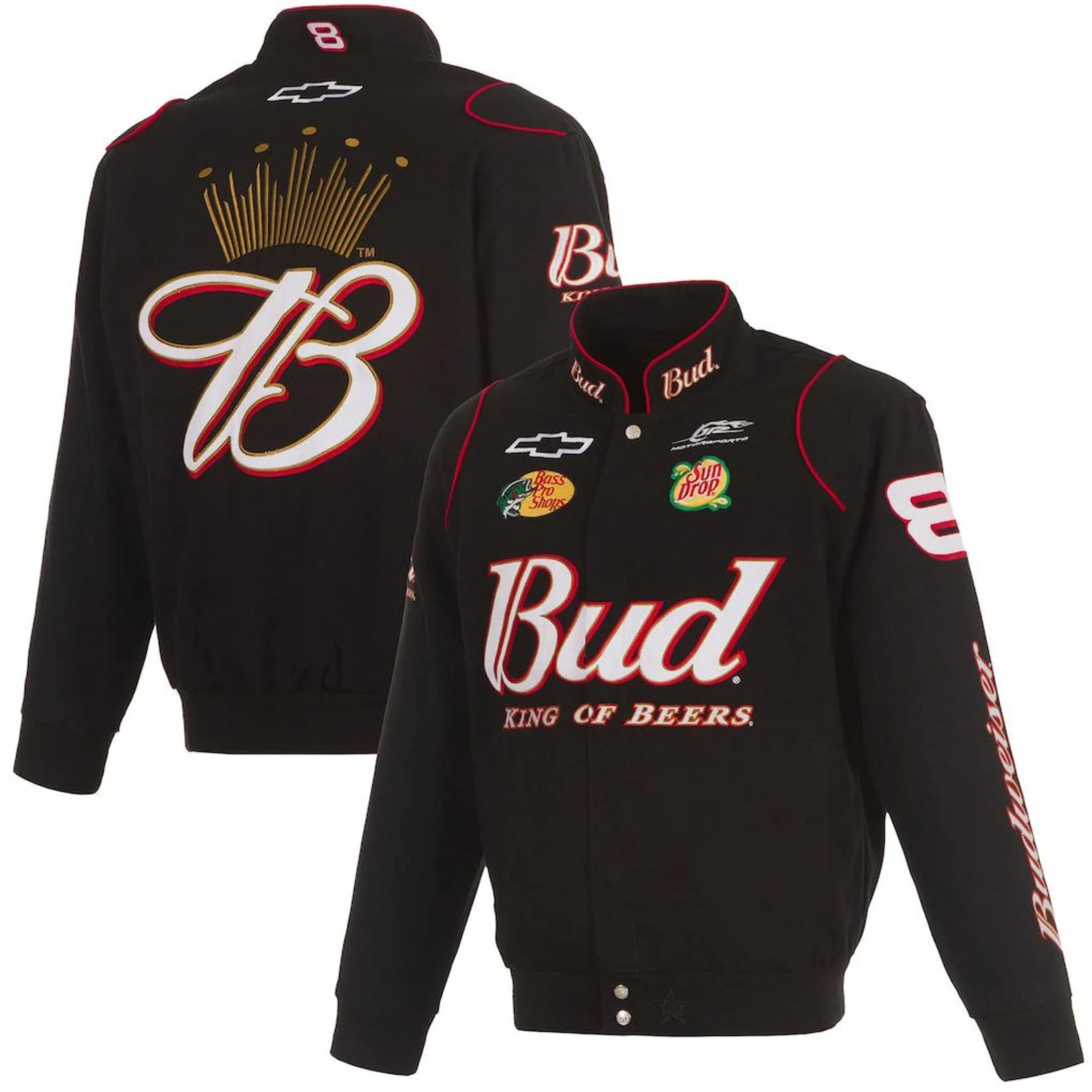 Dale Earnhardt Jr. Bud Black Cotton Full-Snap Jacket