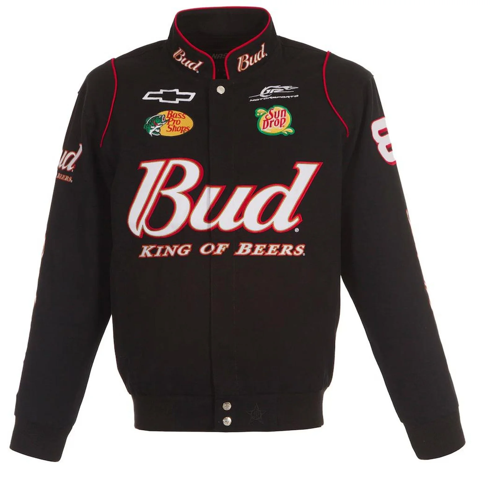 Dale Earnhardt Jr. Bud Black Cotton Full-Snap Jacket - Image 2