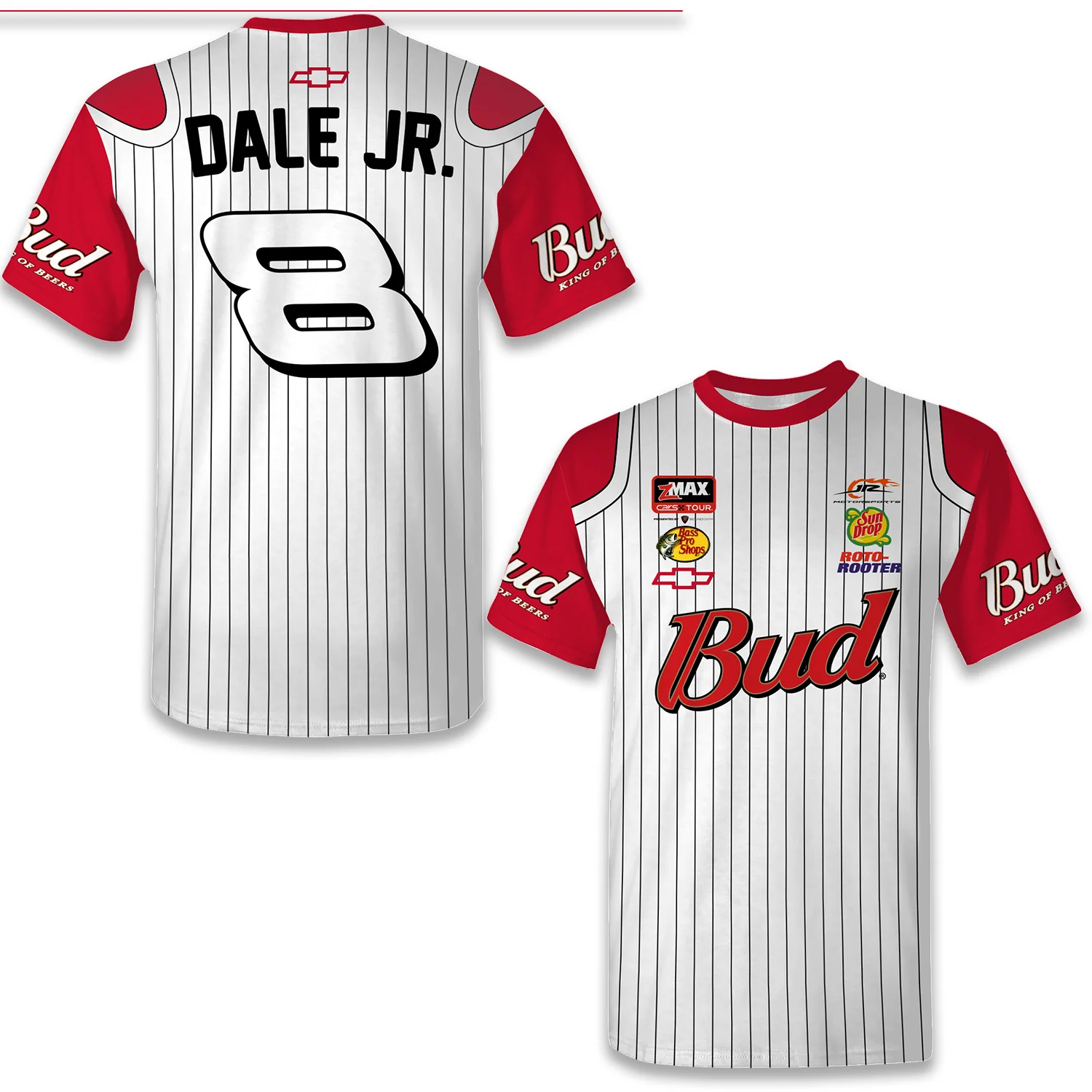 Dale Earnhardt Jr. Budweiser Pinstripes Uniform Tee