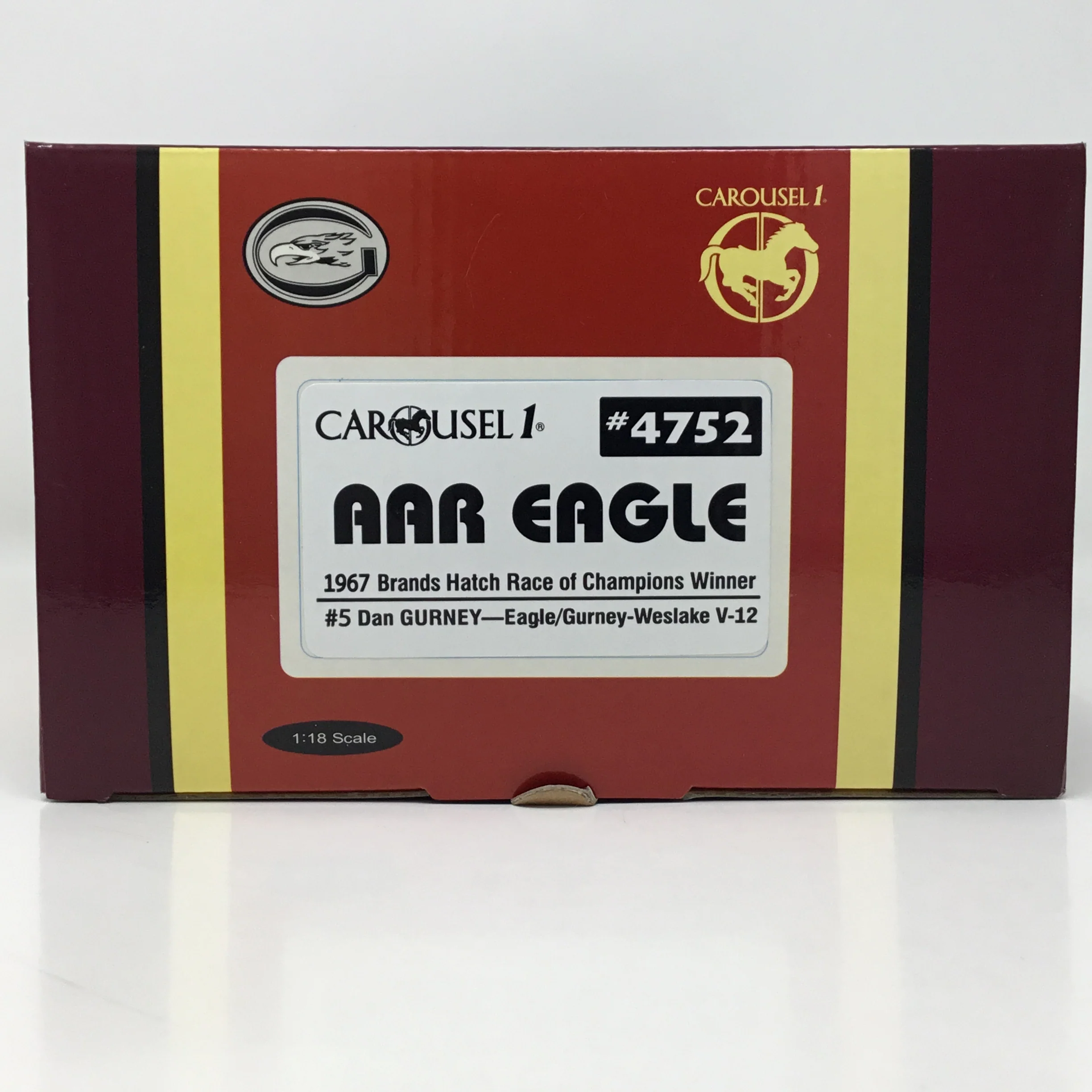 Dan Gurney 1967 Carousel 1 AAR Eagle Gurney-Weslake V-12 Brands Hatch Race of Champions Winner 1:18 Diecast #4752 - Image 9