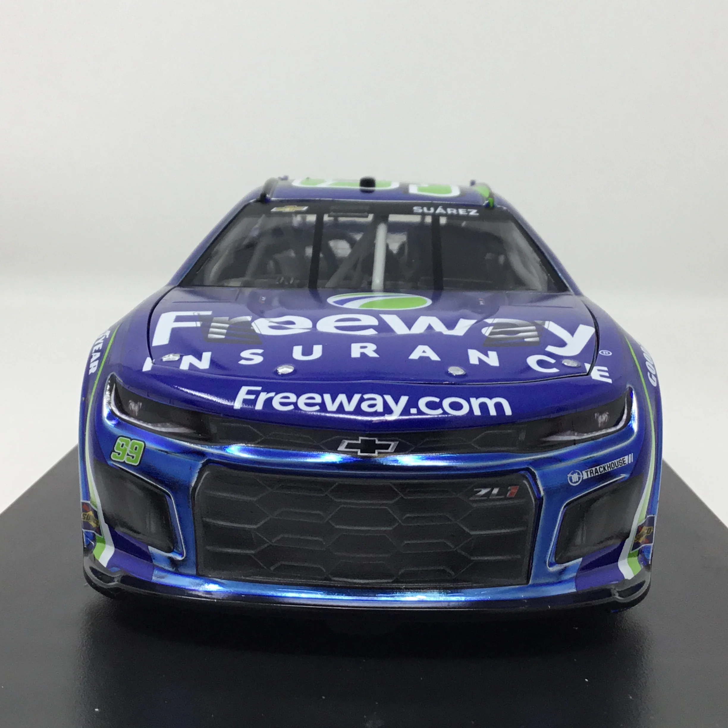 Daniel Suarez 2025 Freeway Insurance Blue Foil Number 1:24 Color Chrome Diecast - Image 3