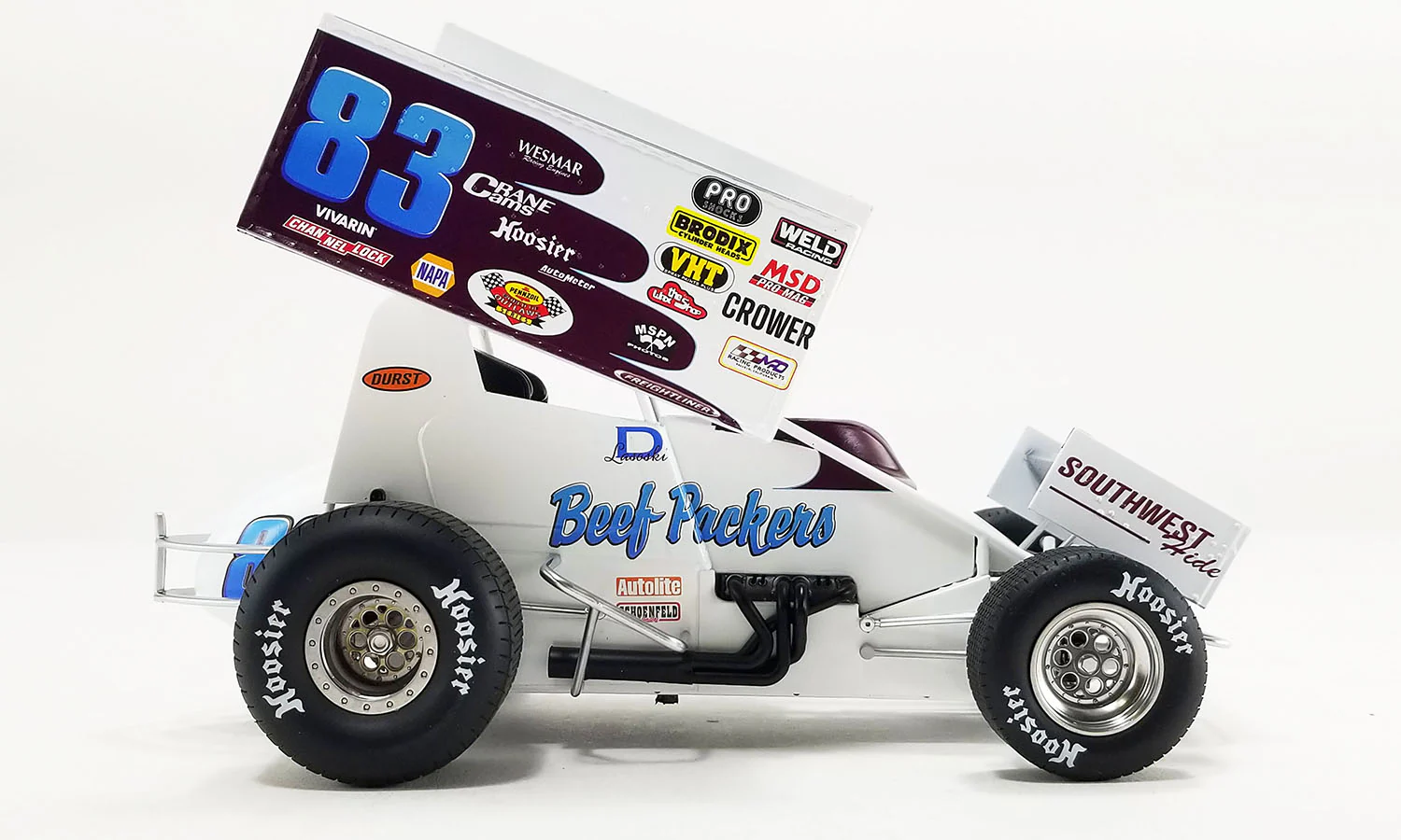 Danny Lasoski #83 Beef Packers Outlaw Legends Sprint Car 1:18 Diecast - Image 3