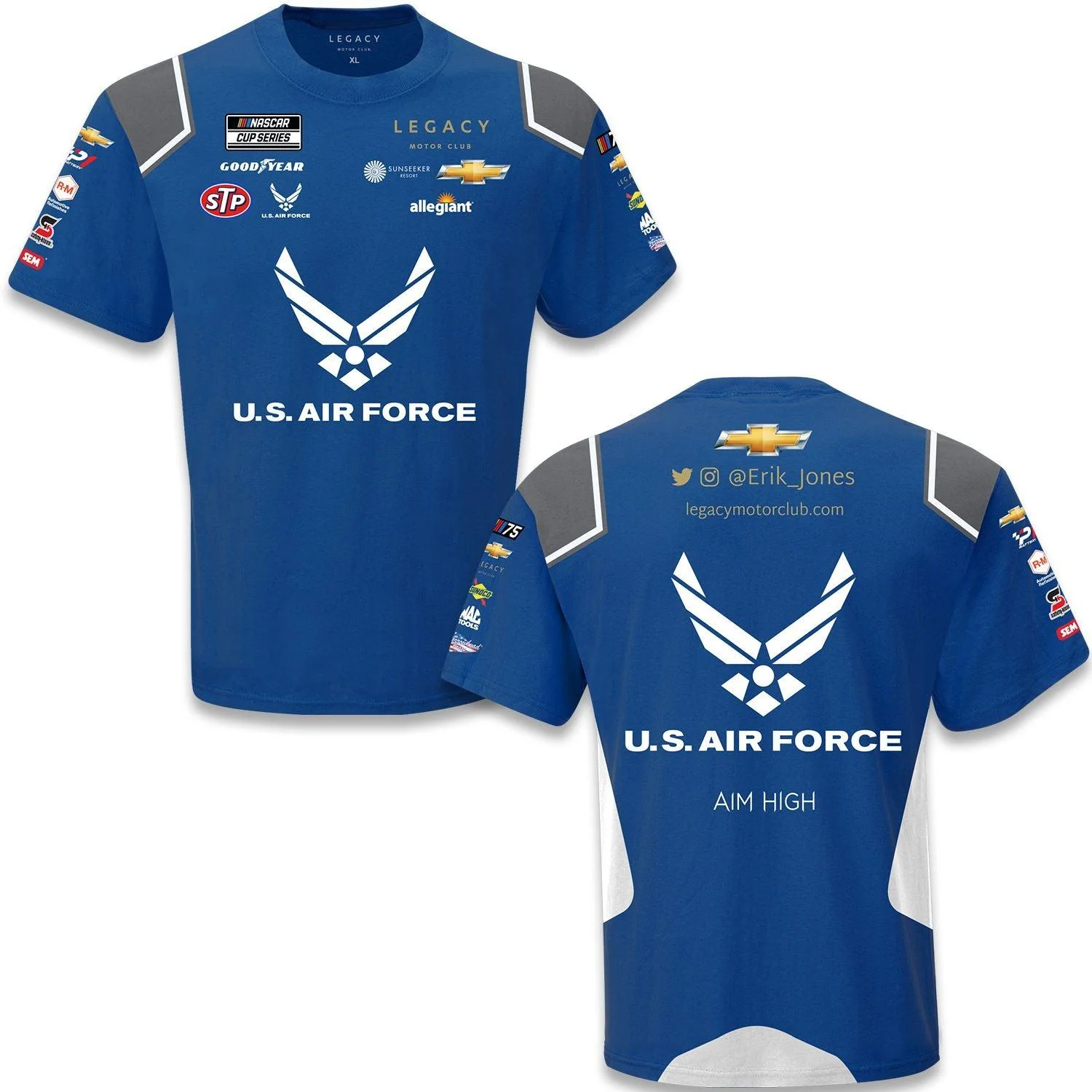 Erik Jones 2023 Air Force Sublimated Uniform Pit Crew T-Shirt