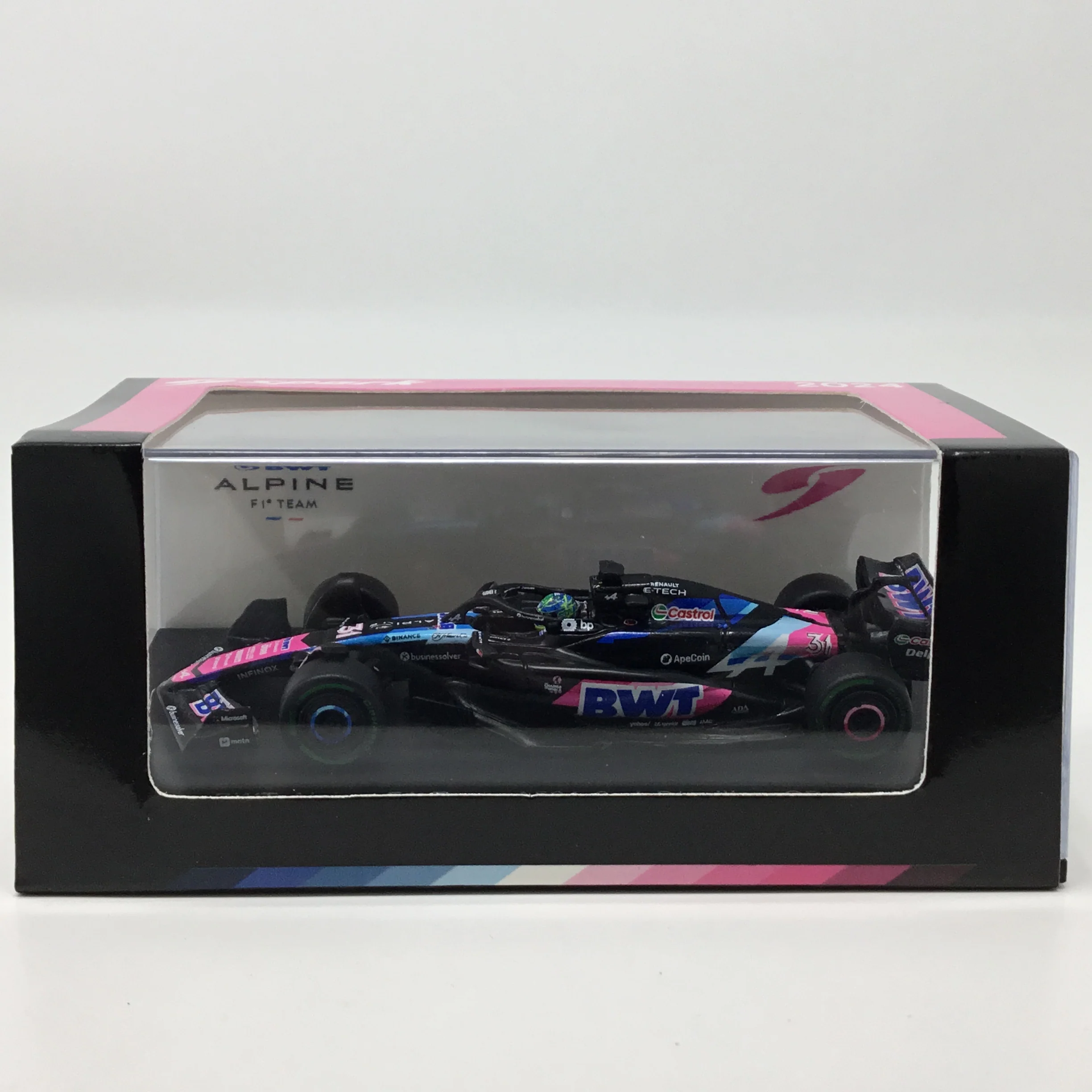 Esteban Ocon 2024 BWT Alpine Brazilian GP Spark F1 1:64 Diecast