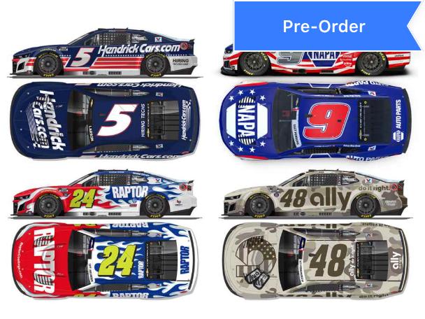 Hendrick Motorsports Patriotic 4 Car 1:64 Diecast Set *PREORDER*