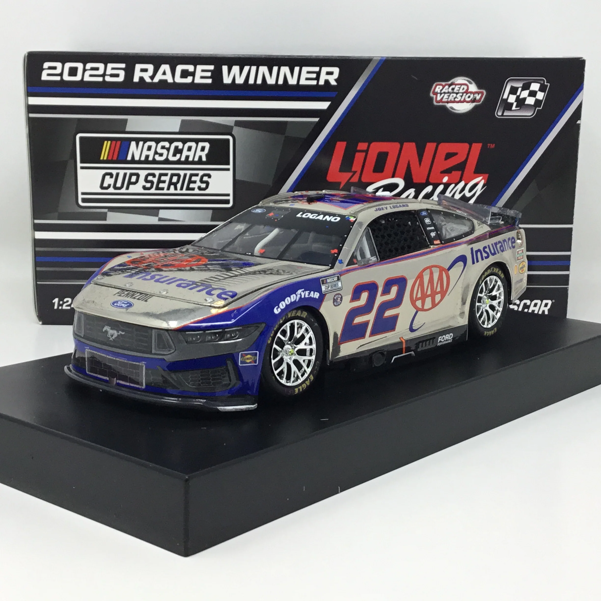 Joey Logano 2025 AAA Insurance Texas Race Win Color Chrome 1:24 Diecast