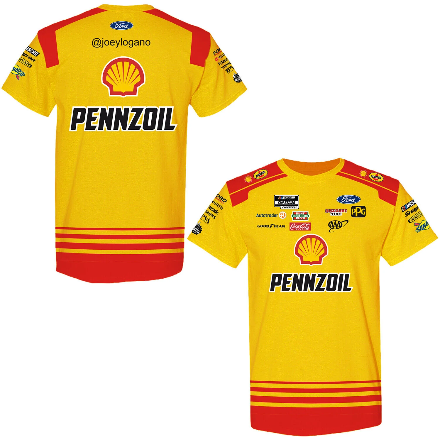 Joey Logano Shell Pennzoil Sublimated Uniform Pit Crew T-Shirt