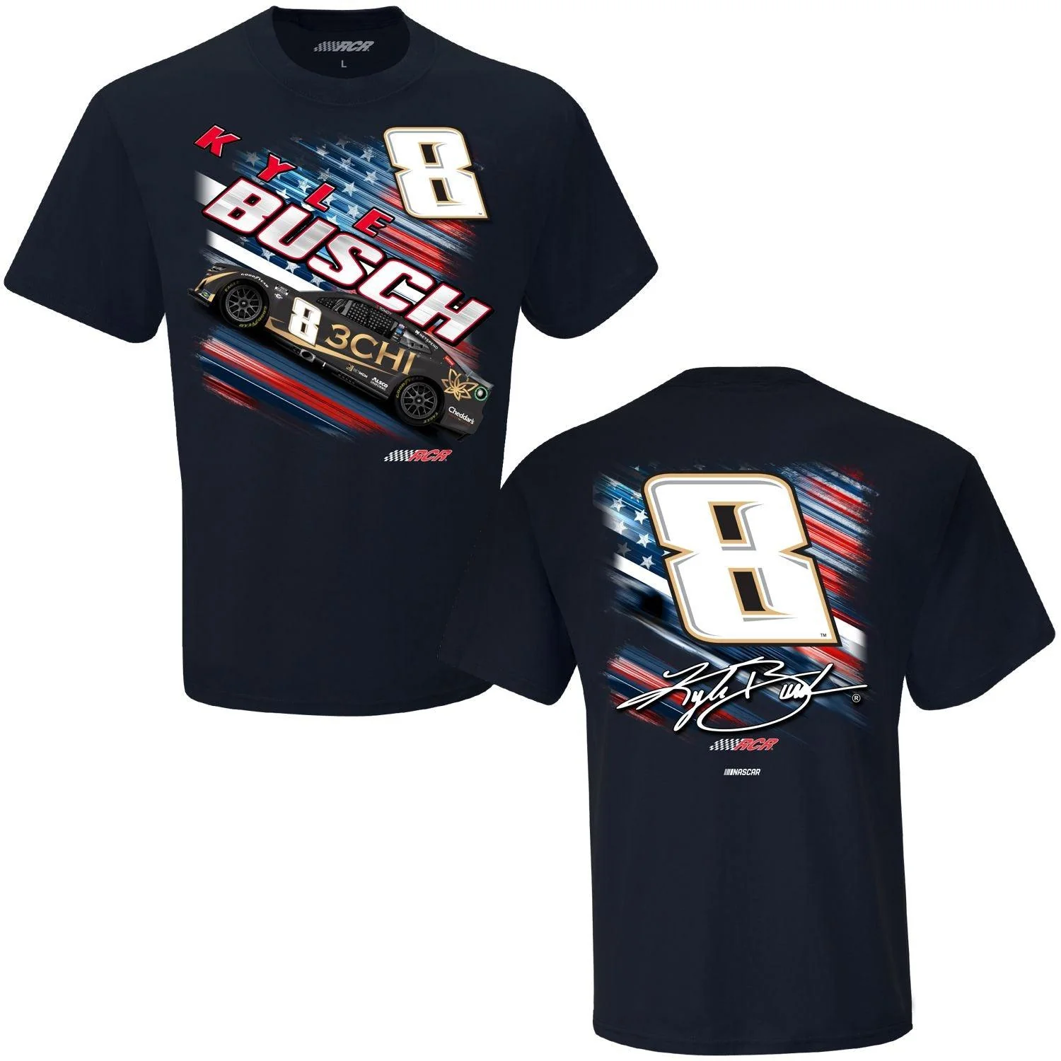 Kyle Busch 2023 Adult 2-Spot 3CHI Patriotic Tee