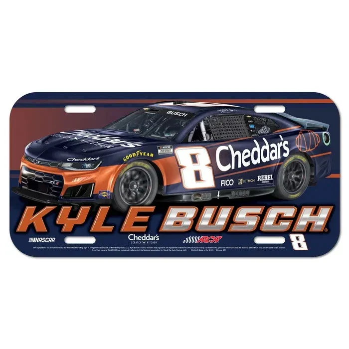 Kyle Busch 2026 Cheddar's Blue License Plate