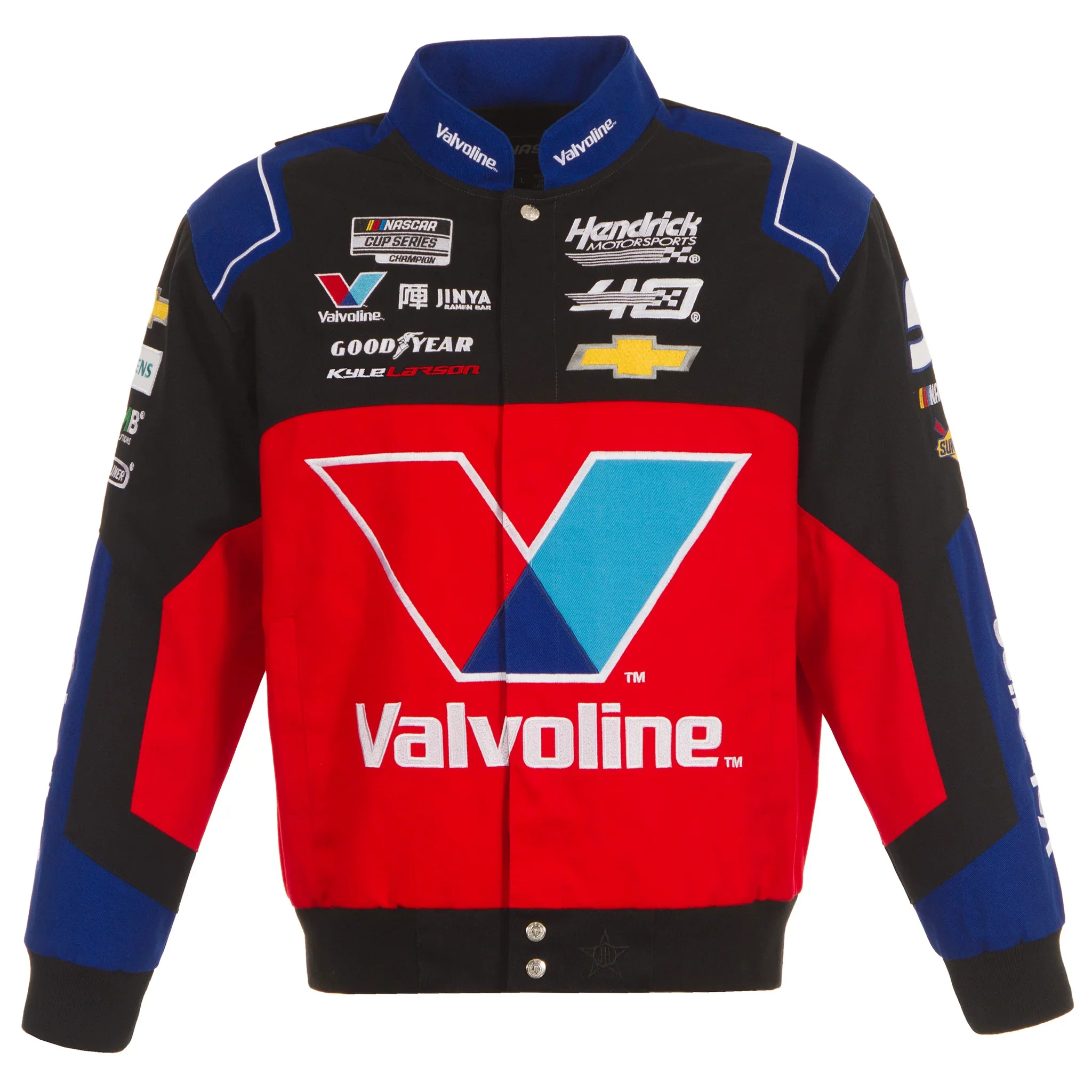 Kyle Larson 2024 Valvoline Black-Red Uniform Full-Snap Jacket - Image 3