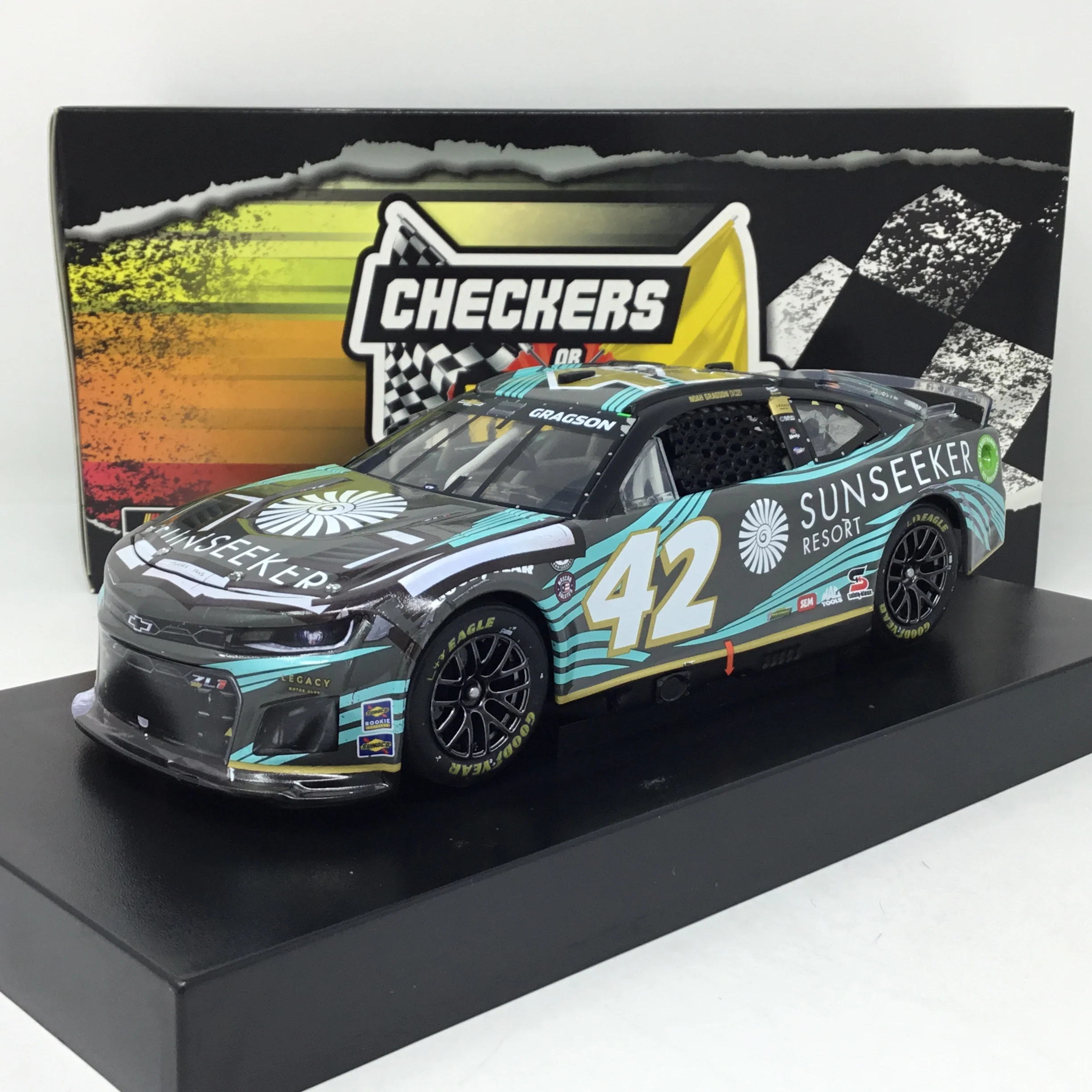 Noah Gragson 2023 Sunseeker Resort North Wilkesboro Checkers or Wreckers 1:24 Diecast