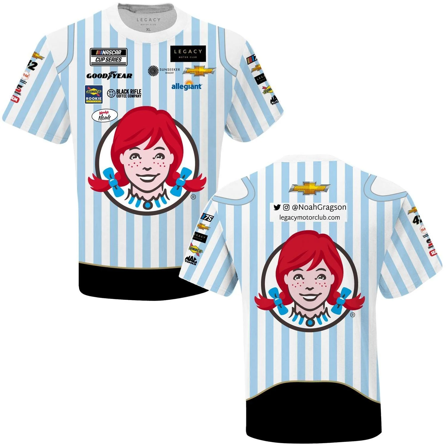 Noah Gragson Wendy's Sublimated Uniform Pit Crew T-Shirt