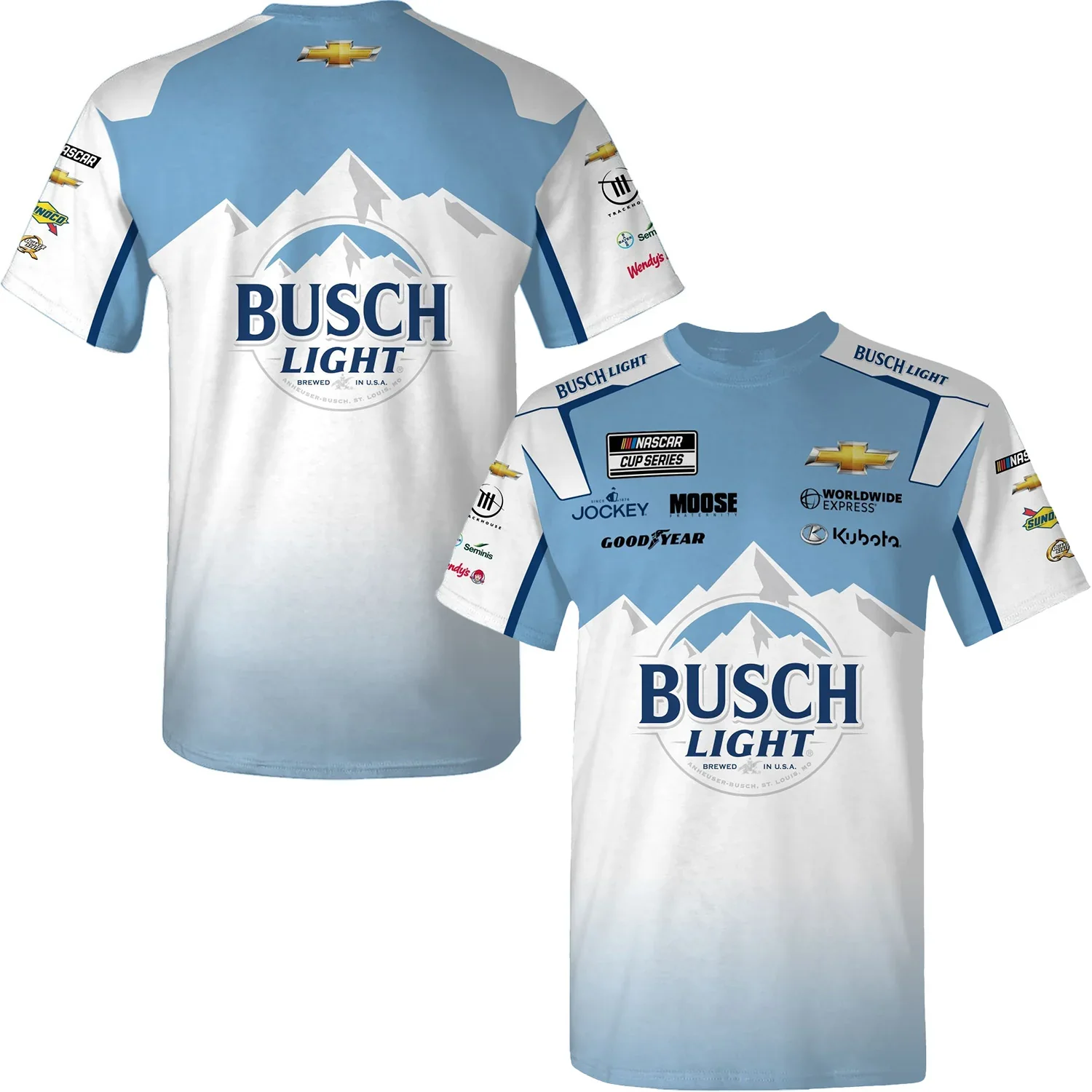 Ross Chastain 2024 Busch Light Beer Sublimated Uniform Pit Crew T-Shirt