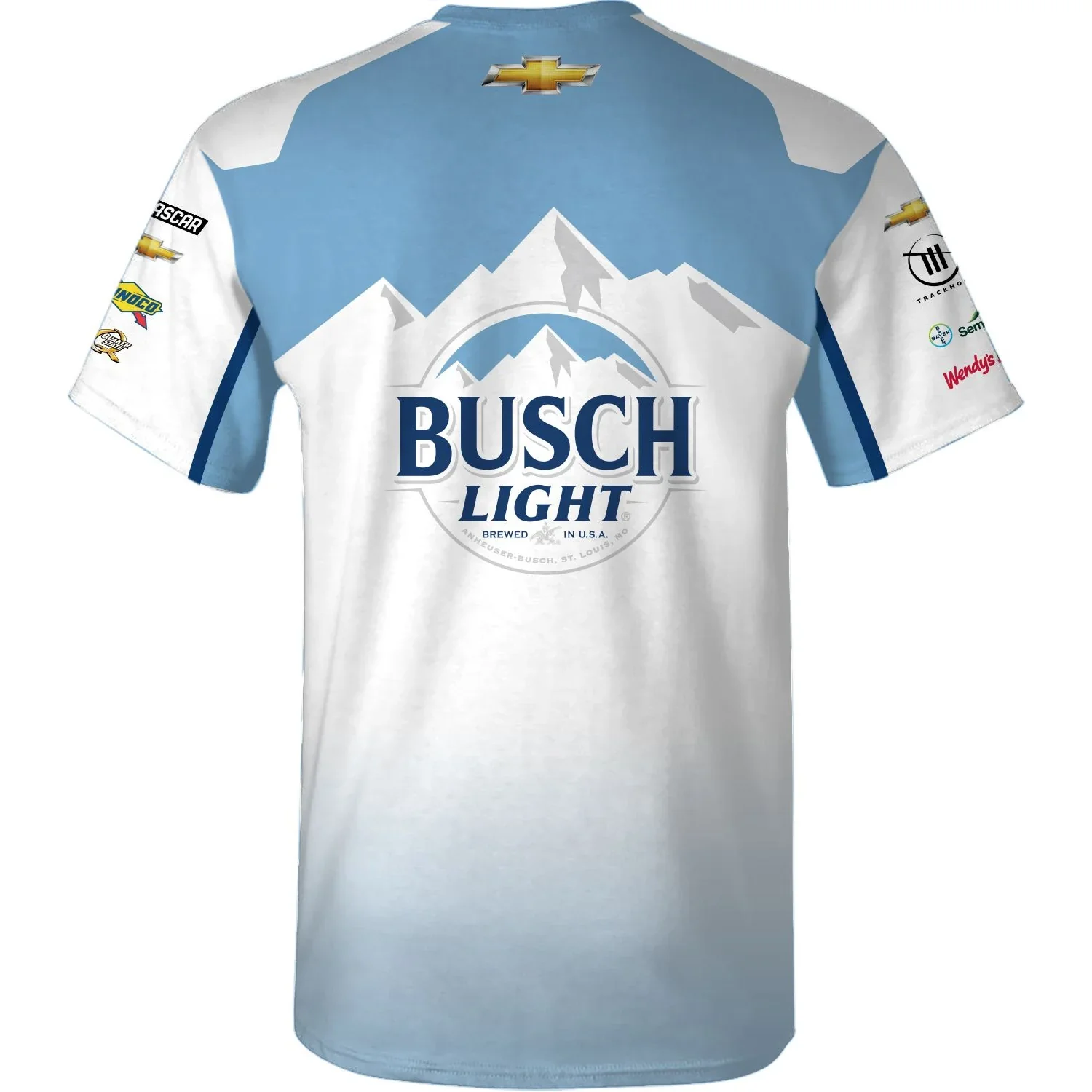 Ross Chastain 2024 Busch Light Beer Sublimated Uniform Pit Crew T-Shirt - Image 3