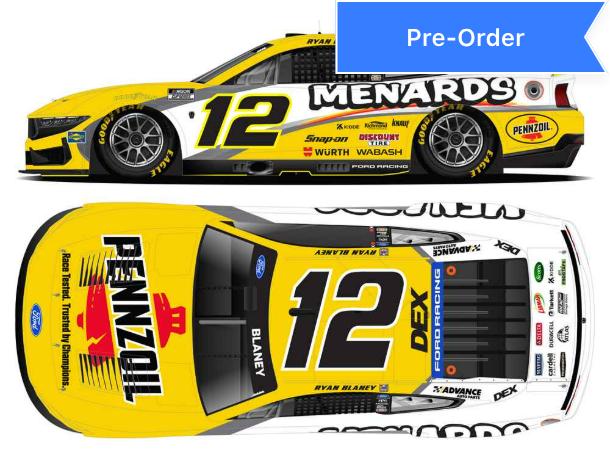 Ryan Blaney 2026 Menards Pennzoil 1:24 Diecast *PREORDER*