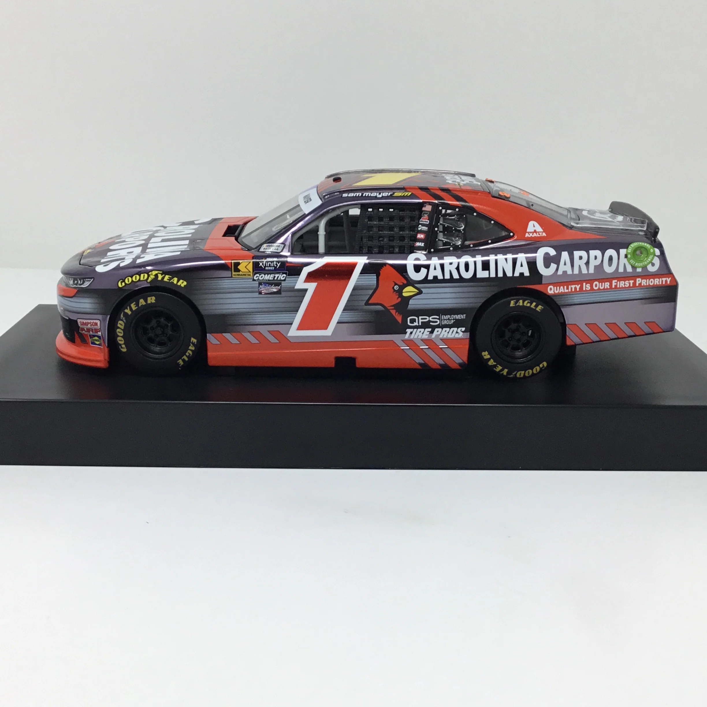 Sam Mayer 2024 Carolina Carports Foil Number 1:24 Color Chrome Diecast - Image 2