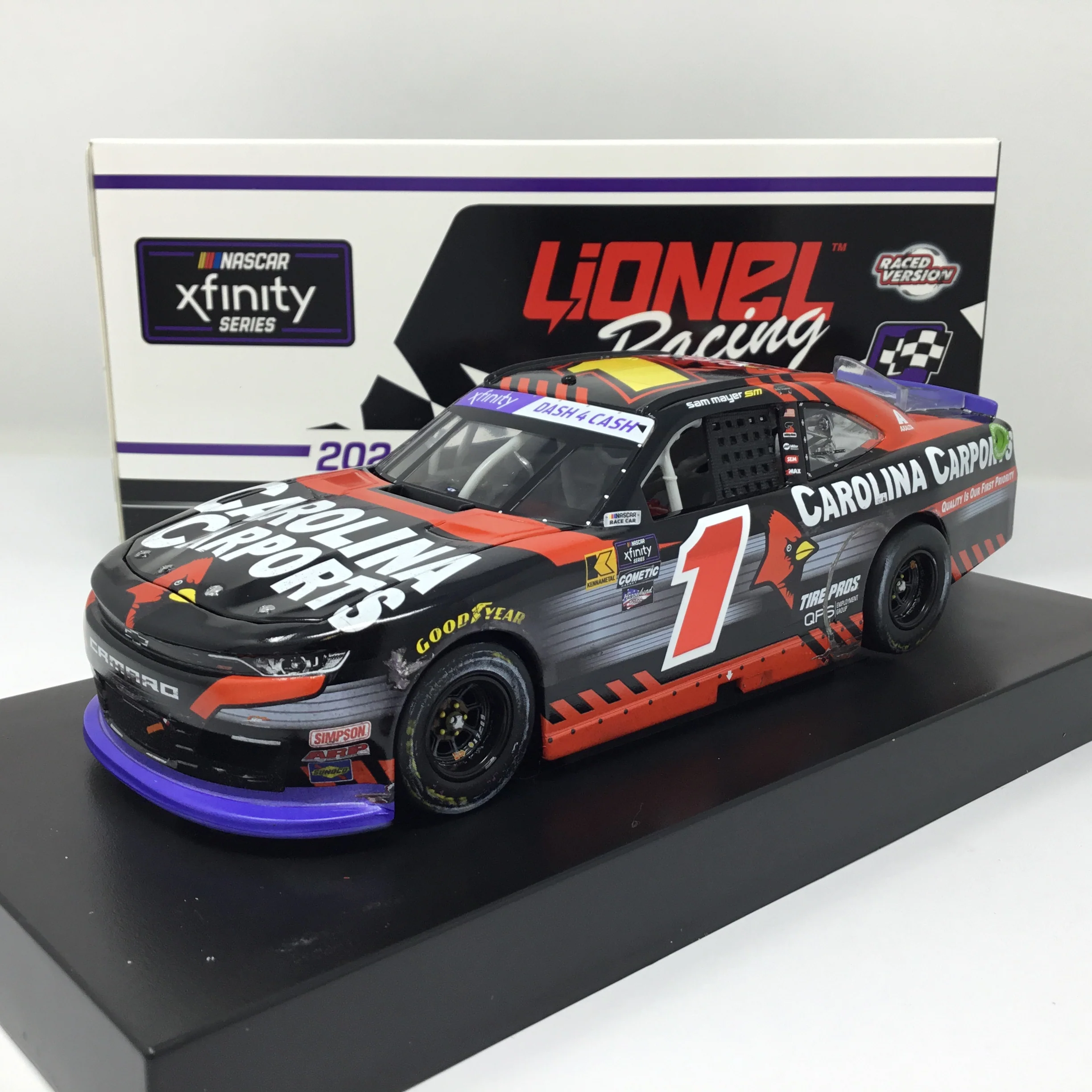 Sam Mayer 2024 Carolina Carports Texas Race Win Foil Number 1:24 Diecast