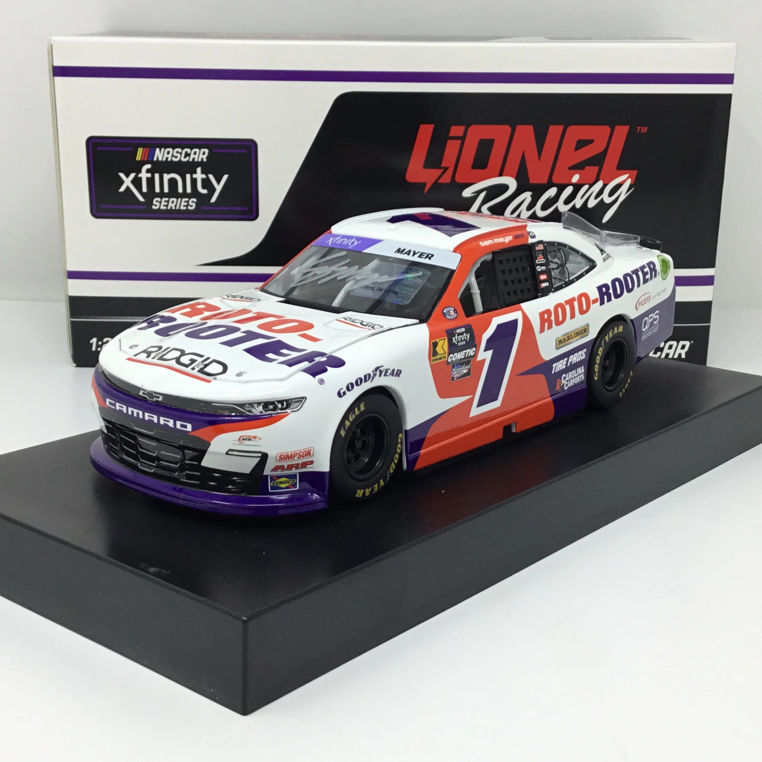 Sam Mayer 2024 Roto-Rooter 1:24 Autographed Diecast