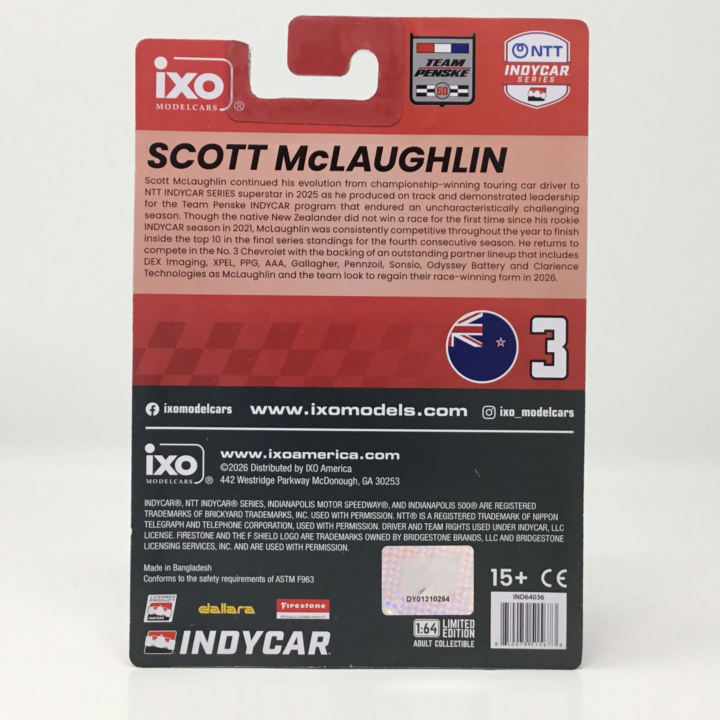 Scott McLaughlin 2026 DEX Imaging / Team Penske 1:64 Diecast - Image 2