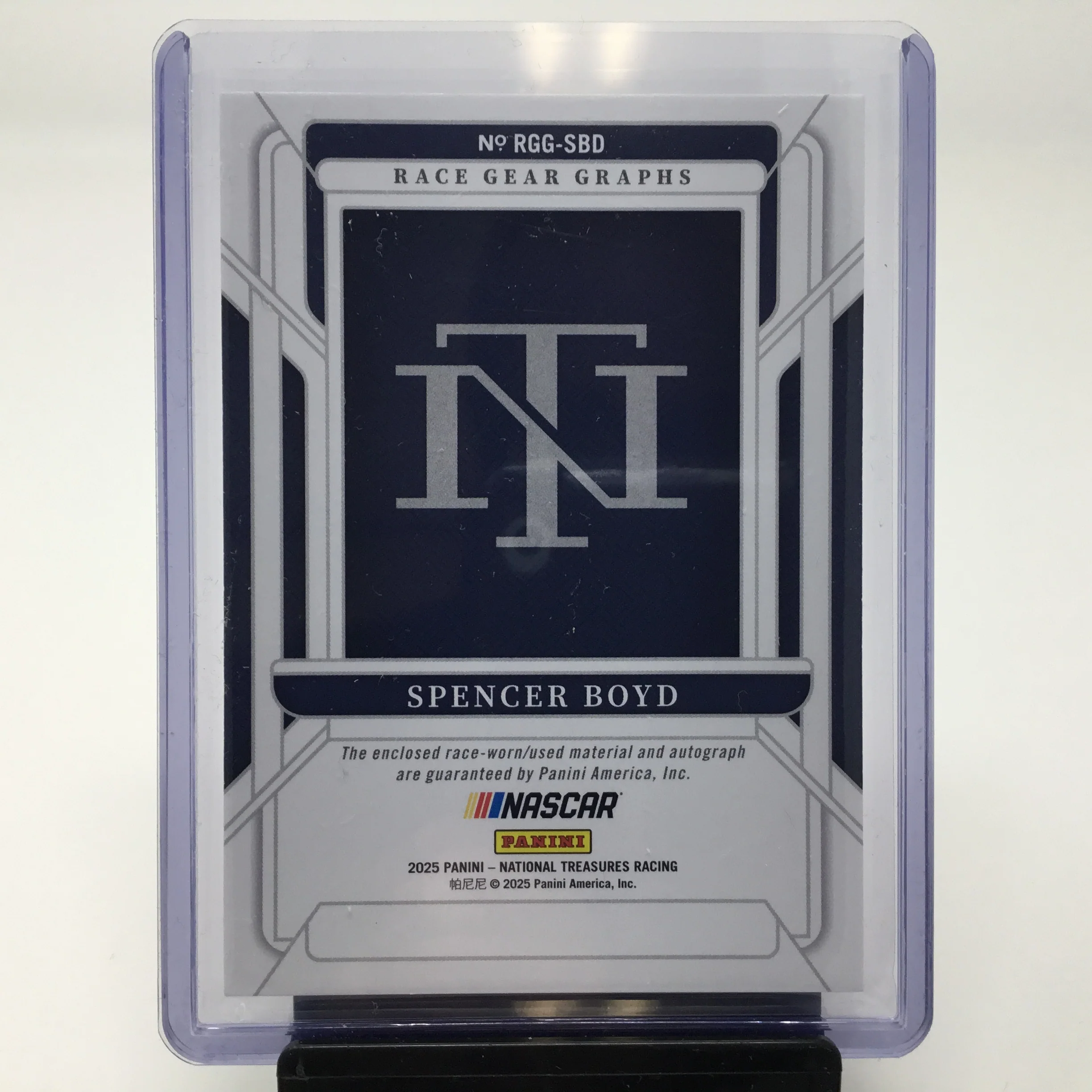 Spencer Boyd 2025 National Treasures Race Gear Graphs Autographed Card - Image 2
