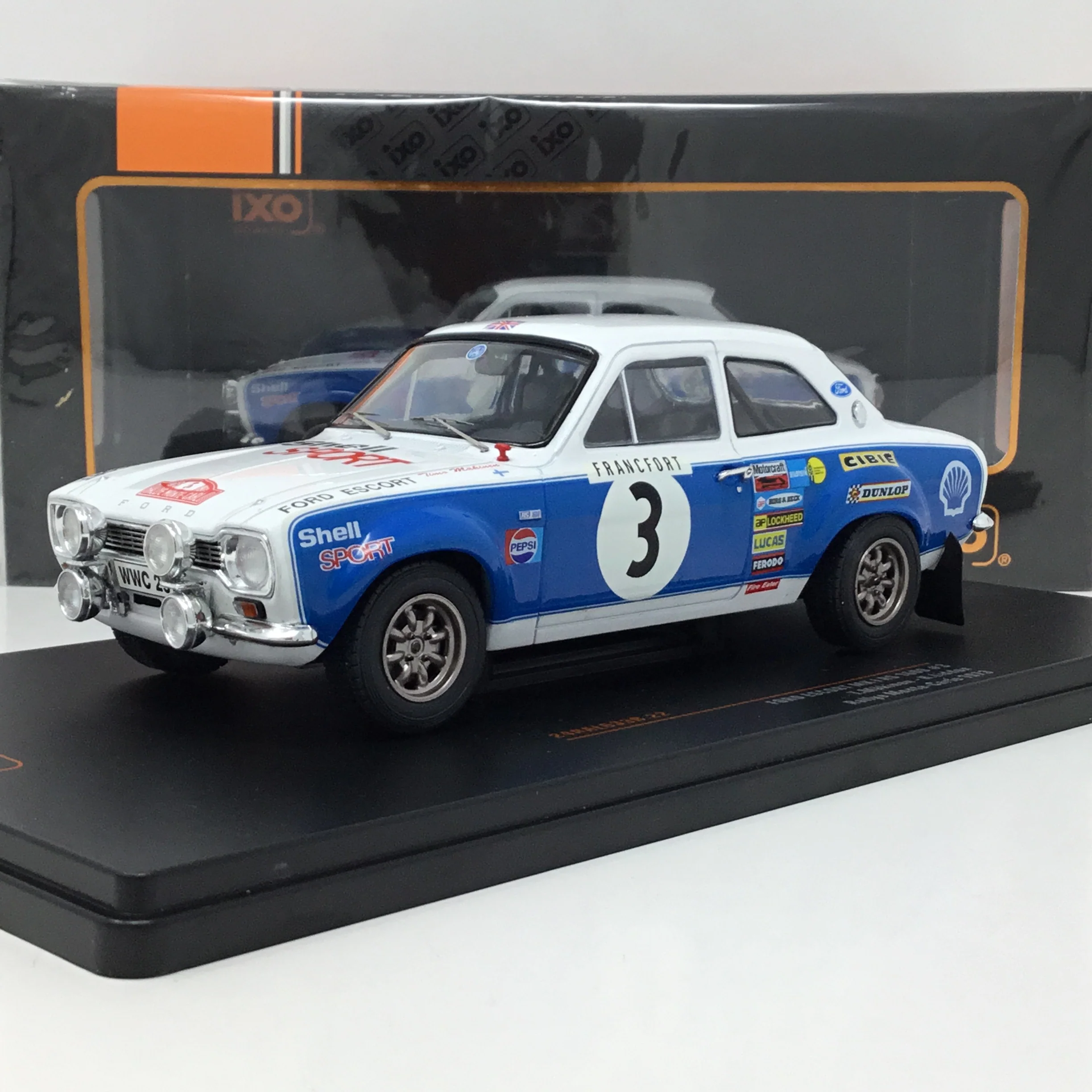 T. Makinen - H. Liddon 1973 Ford Escort MK I RS 1600 #3 Ralleye Monte-Carlo 1:24 Diecast