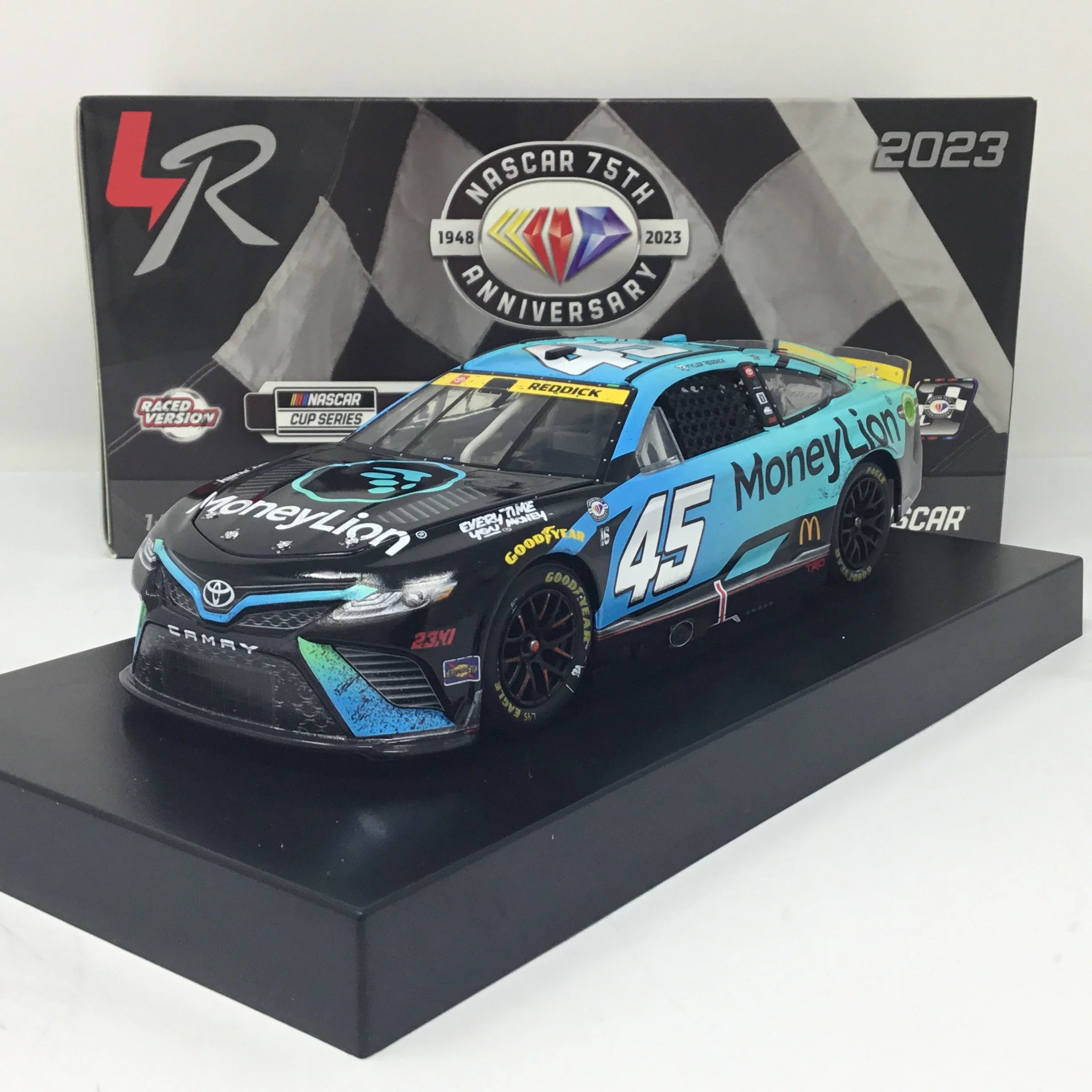Tyler Reddick 2023 MoneyLion Kansas Race Win Foil Number 1:24 Diecast *DONOR BOX* - Image 2