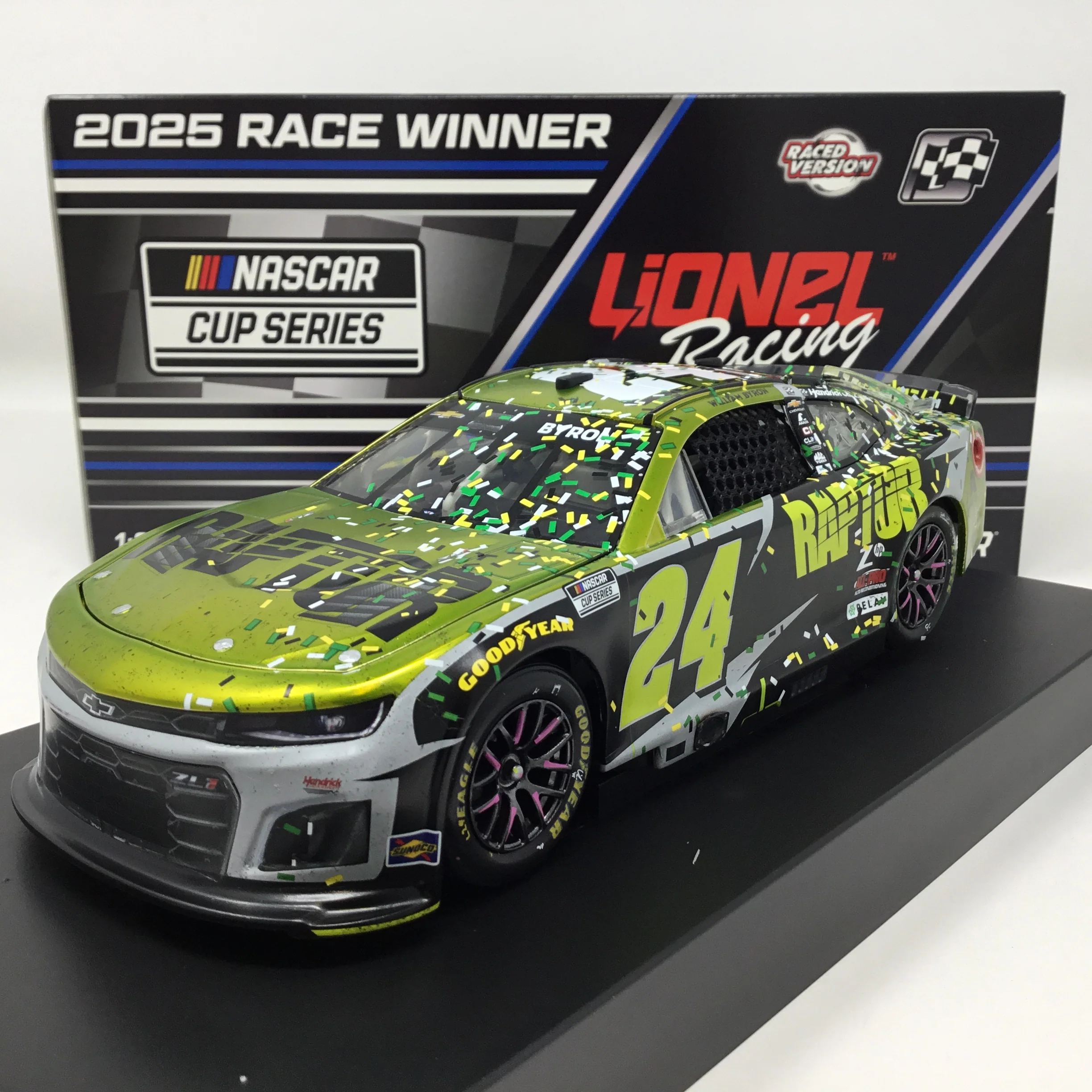 William Byron 2025 Raptor Iowa Race Win 1:24 Color Chrome Diecast
